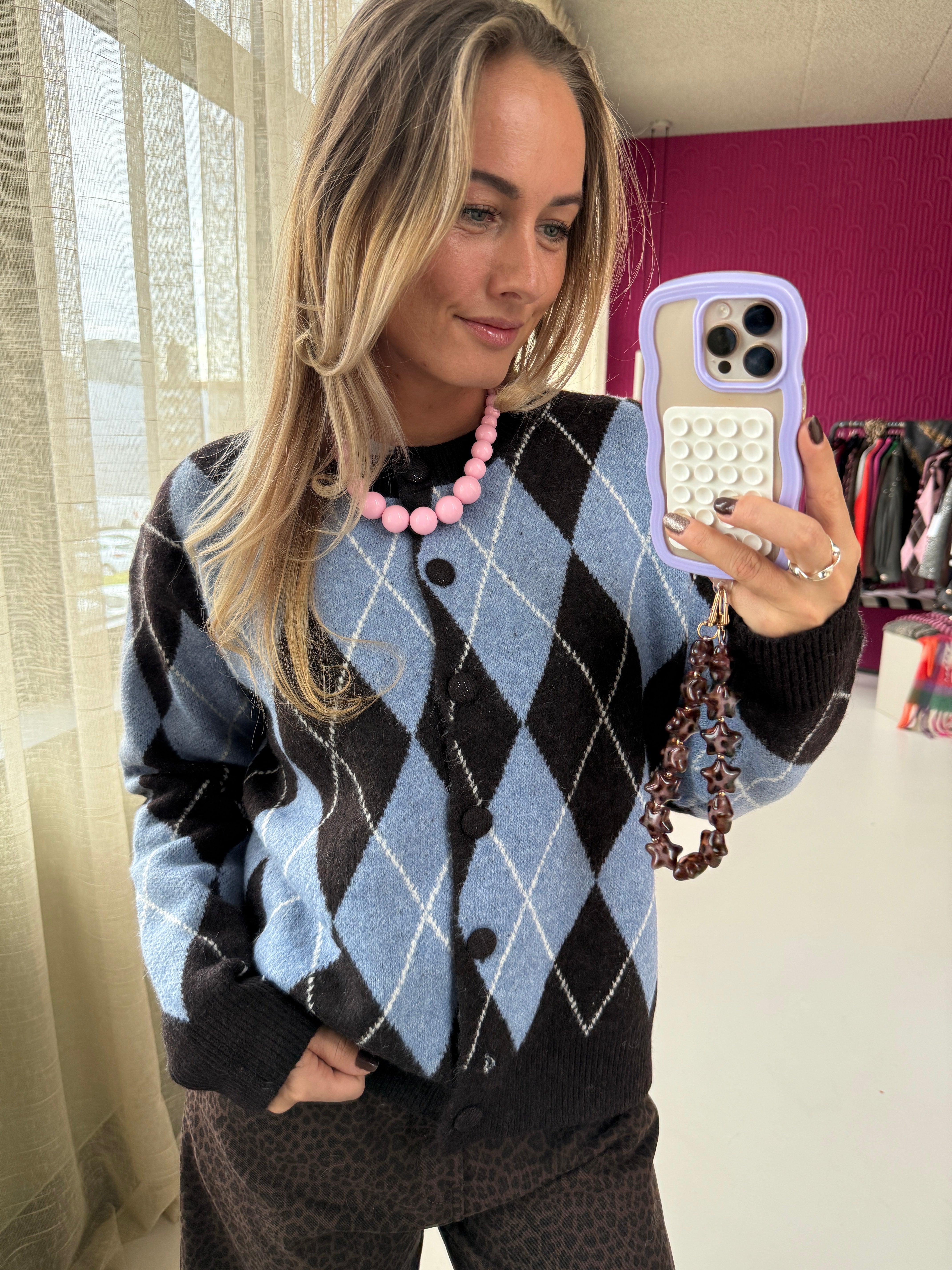 ANNA RUIT VEST BLAUW