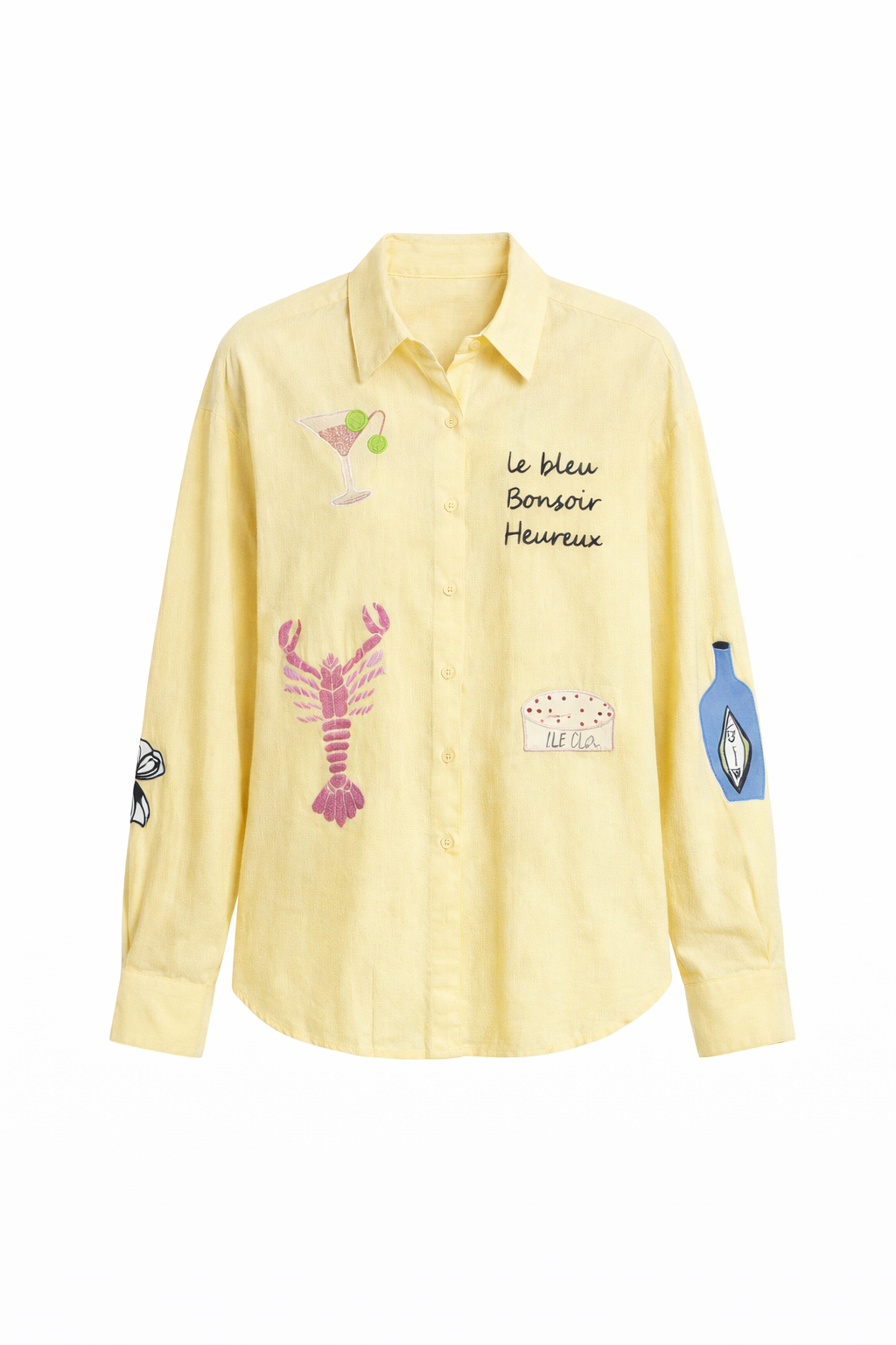 SKYE GELE BLOUSE MET PATCHES