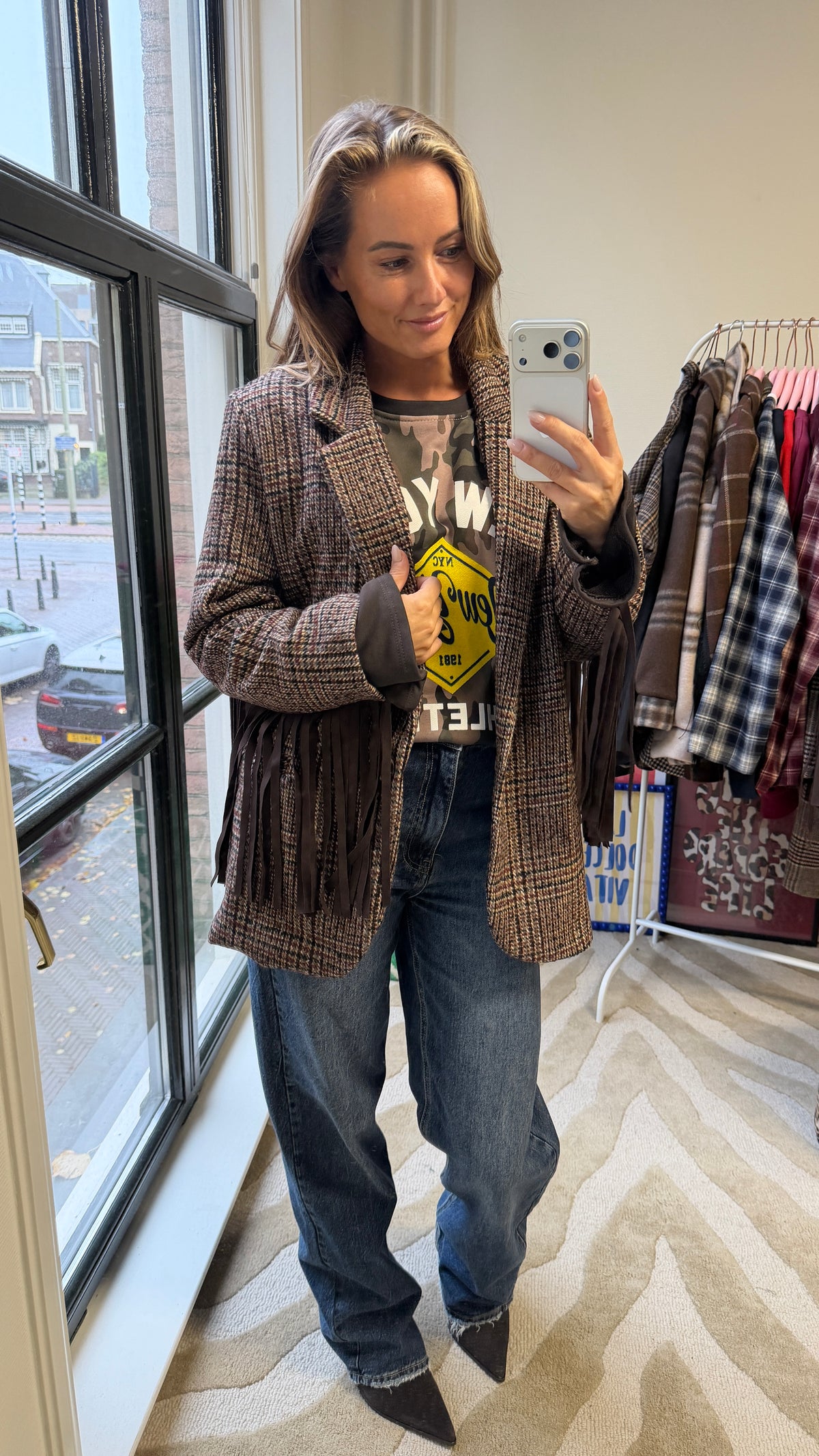 KIKI RUITJES BLAZER MET BRUINE FRANJES