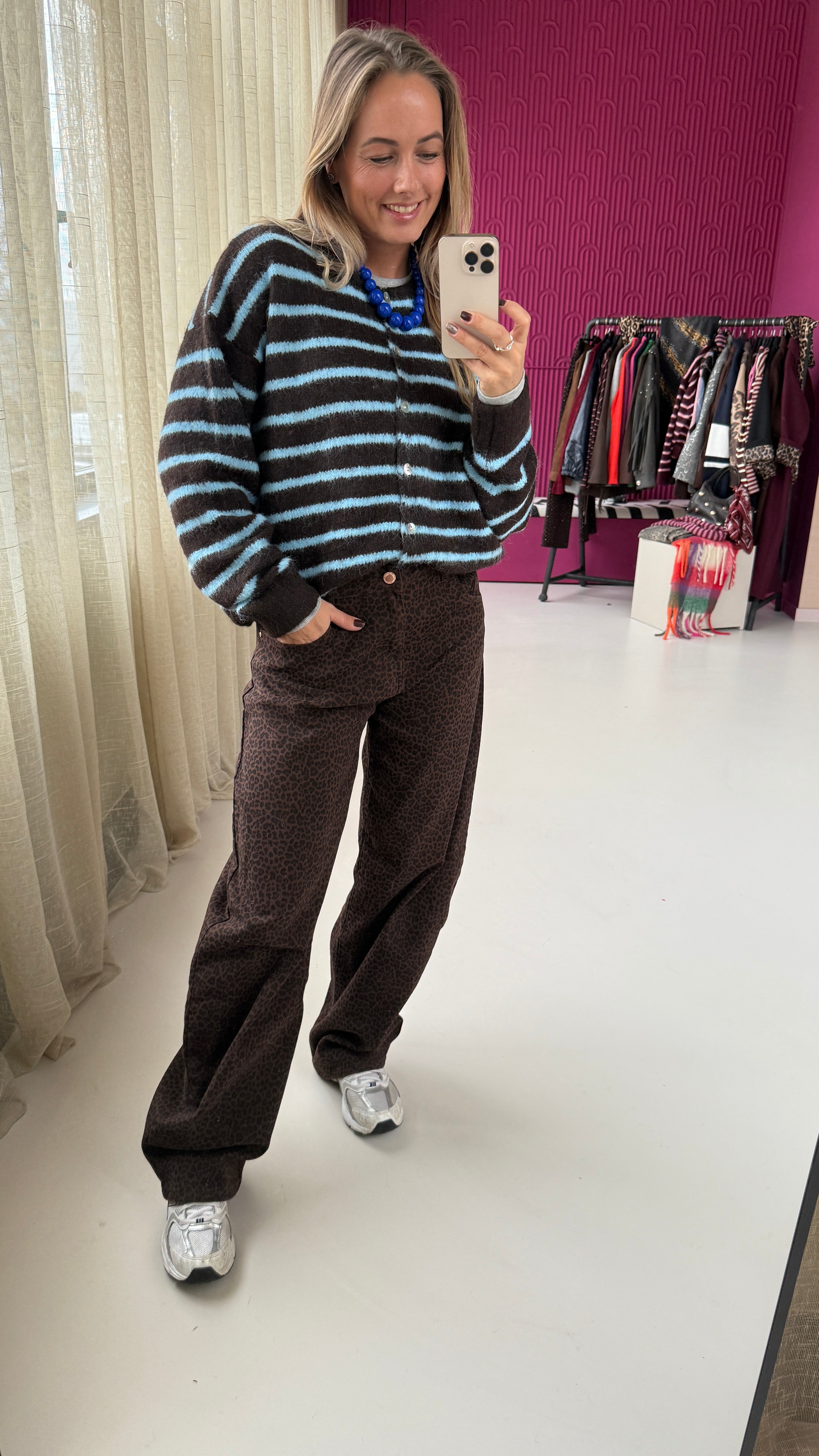 DANIE VEST BRUIN-BLAUW