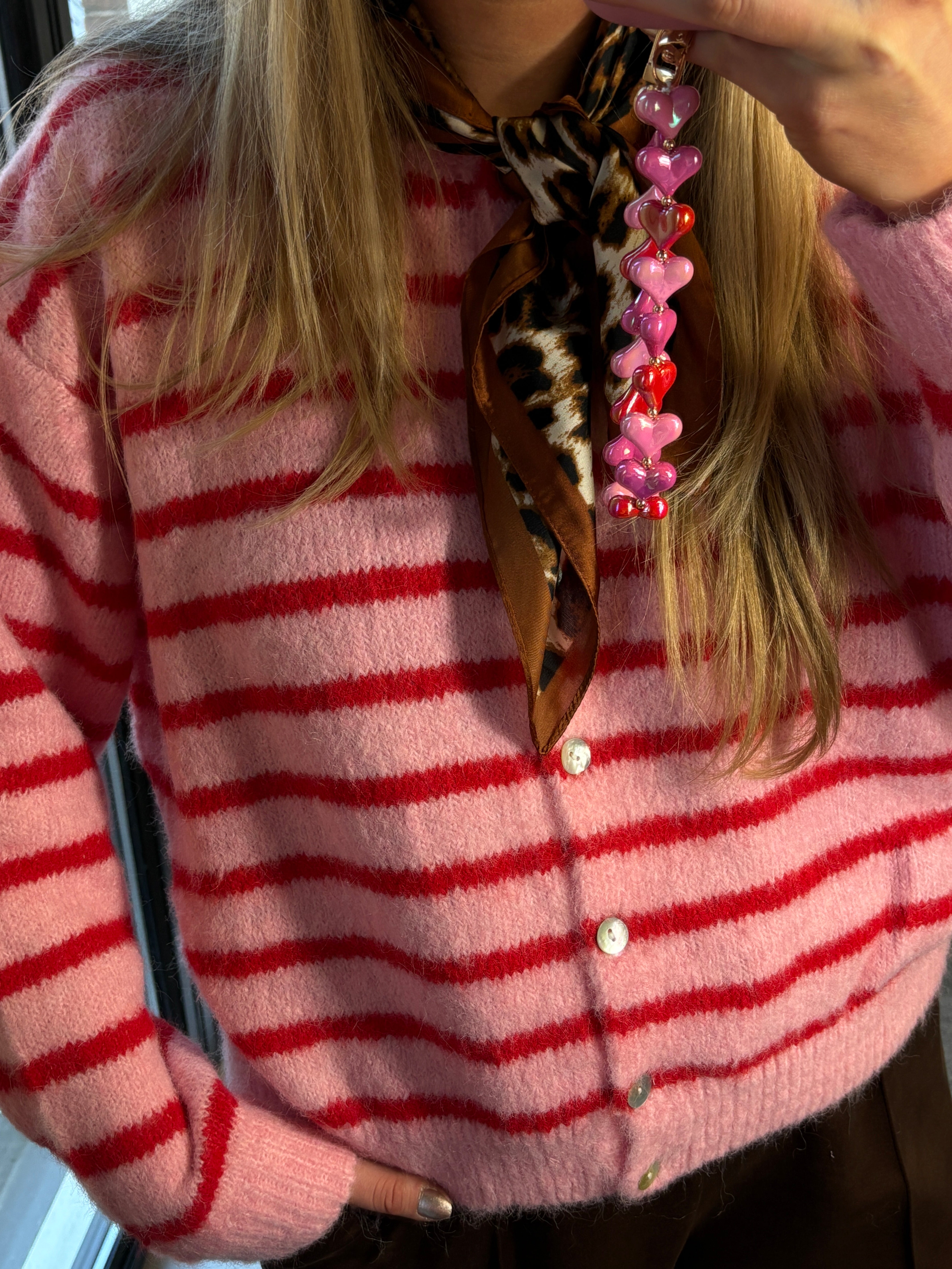 DANIE VEST ROZE-ROOD