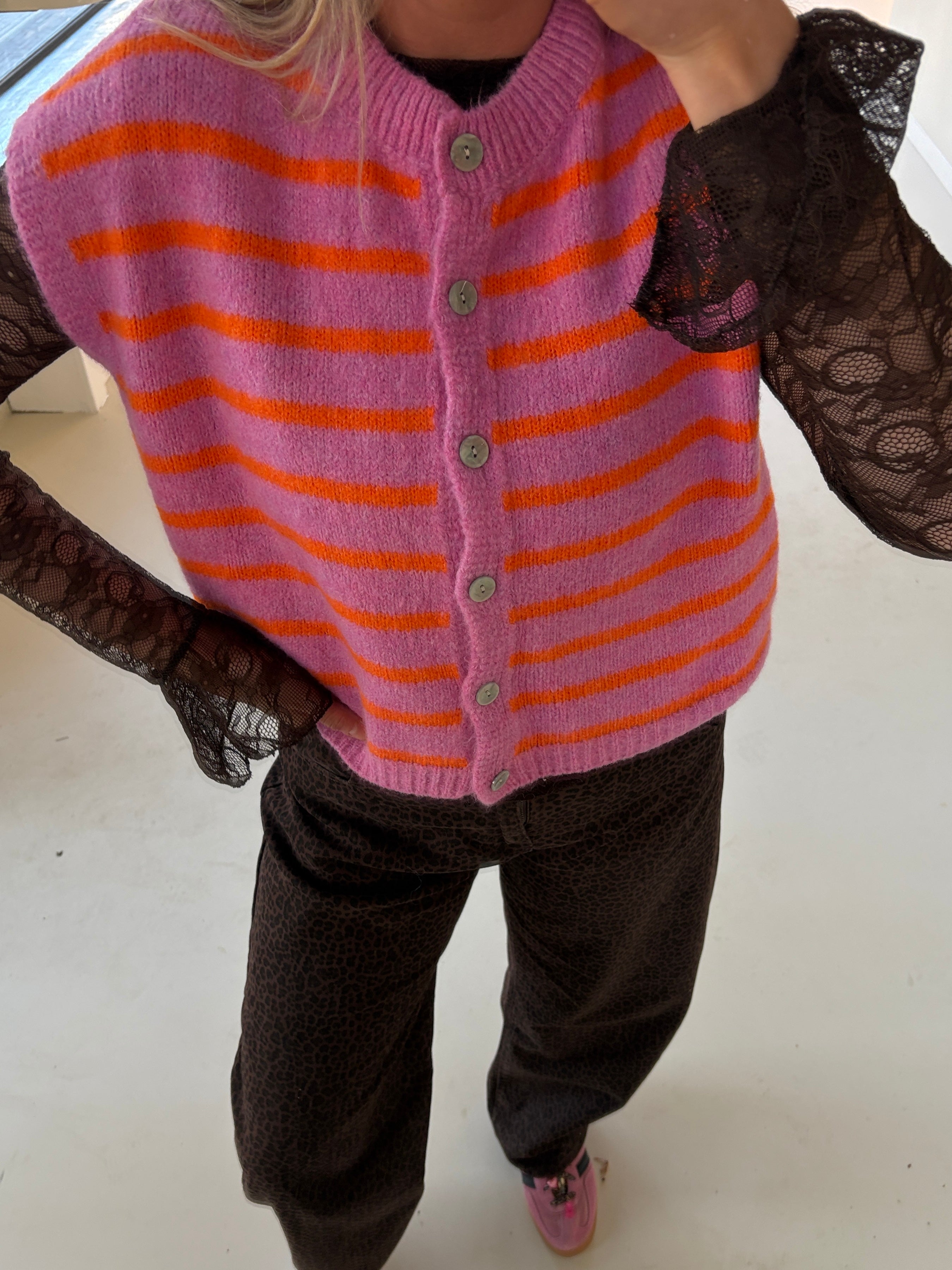 JULIA GILET ROZE / ORANJE