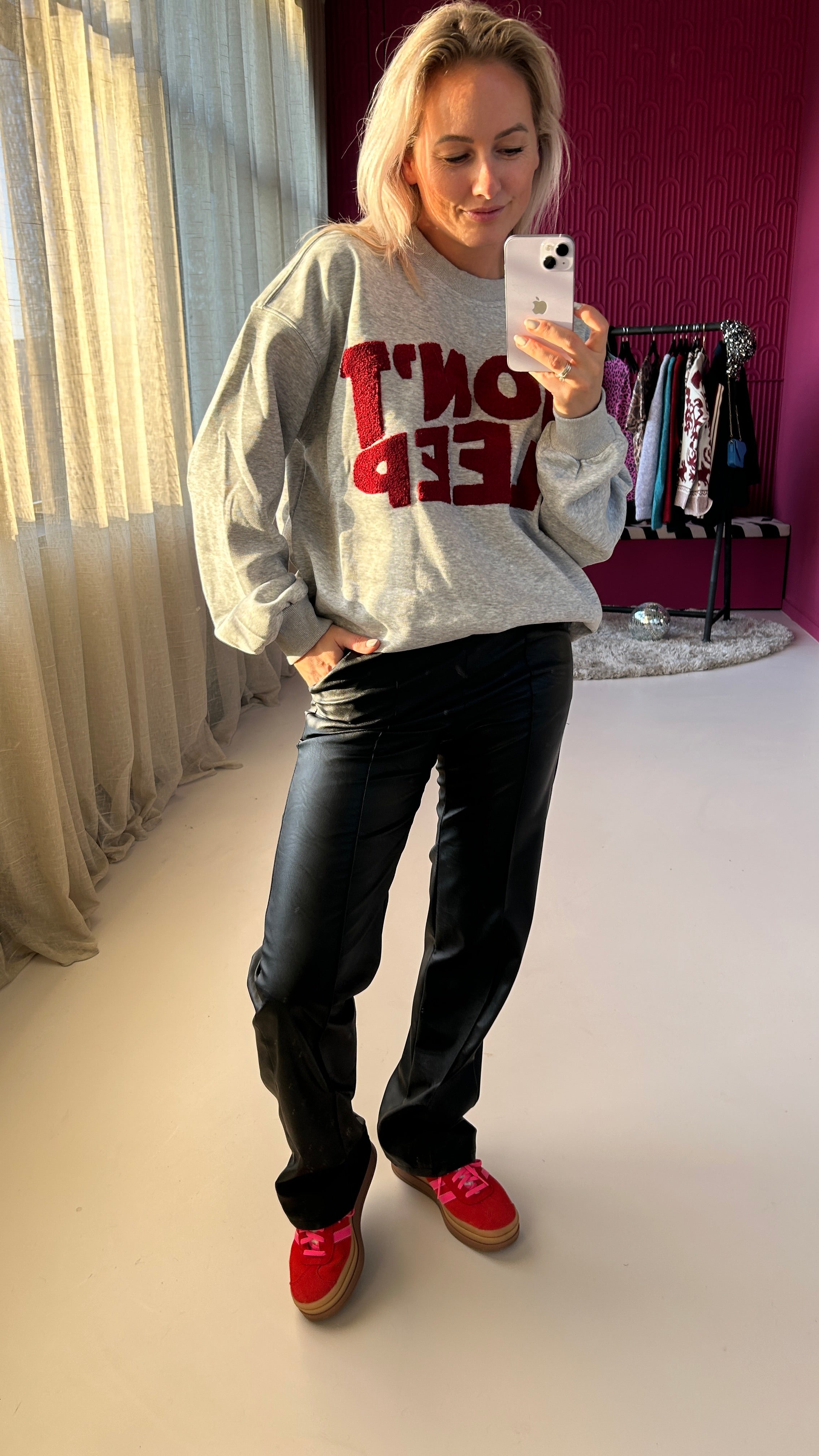 BLACK PU TROUSERS