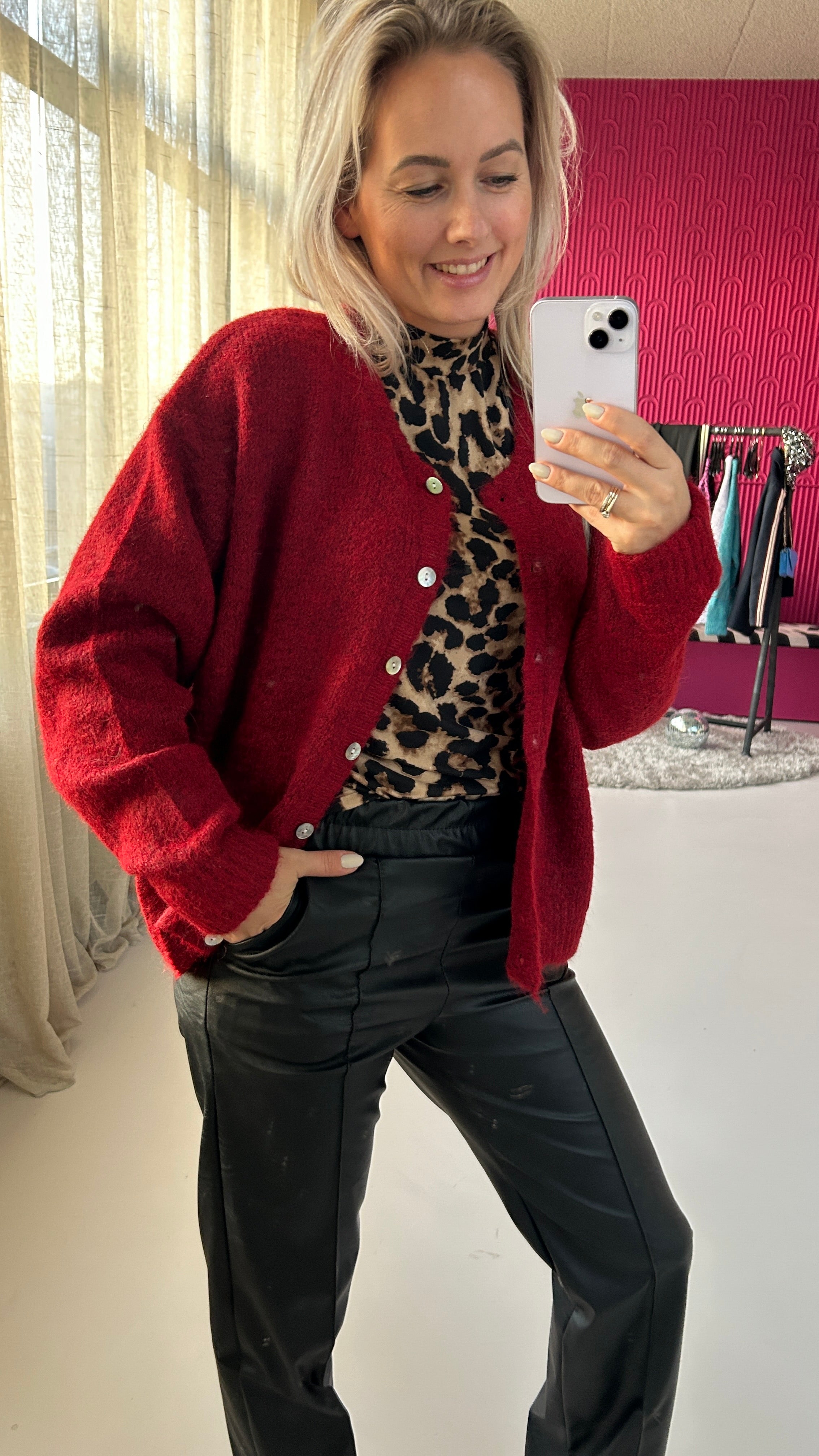 BLACK PU TROUSERS