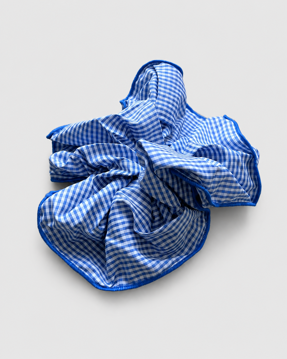 Scrunchie ruitjes blauw