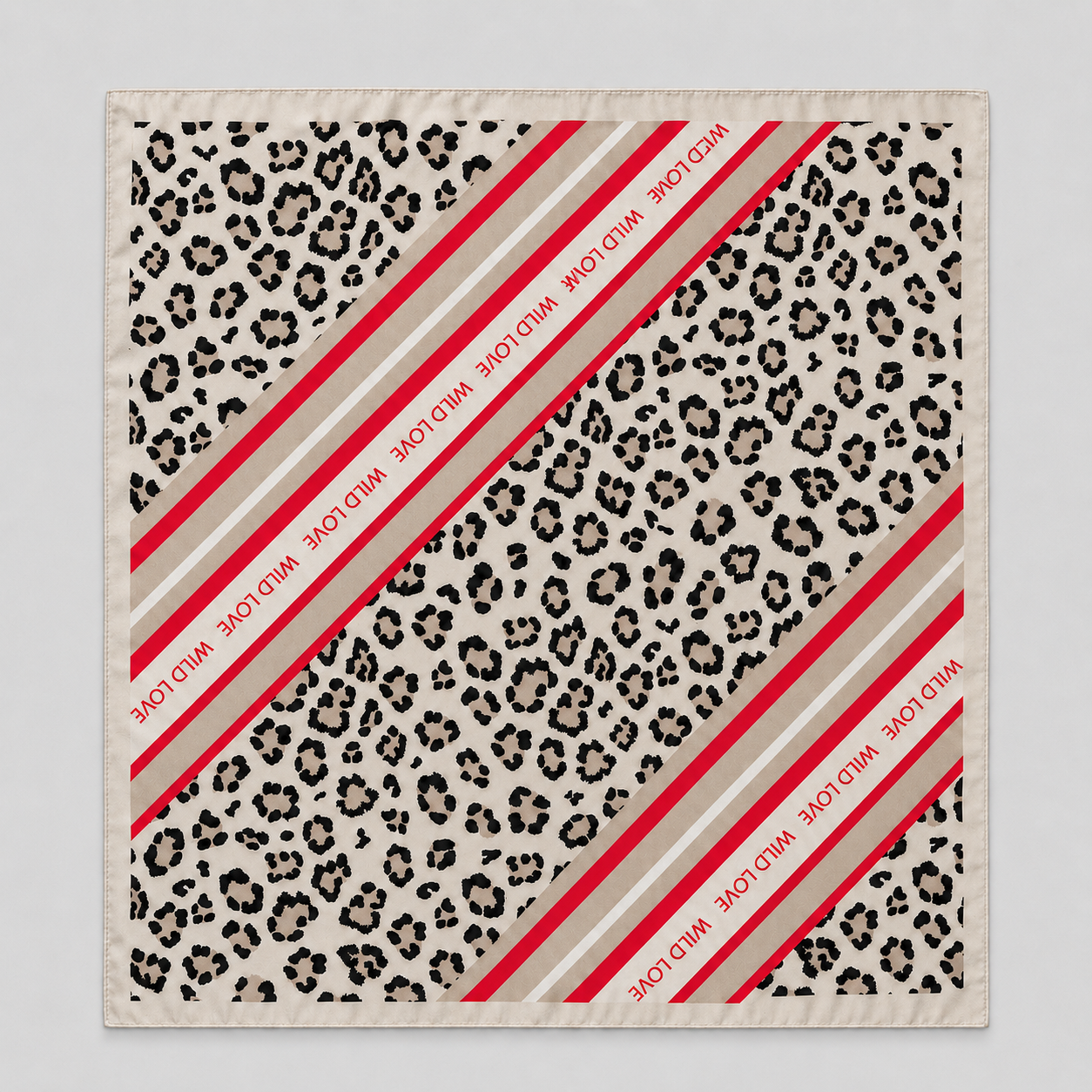 WILD LOVE panterprint sjaaltje beige