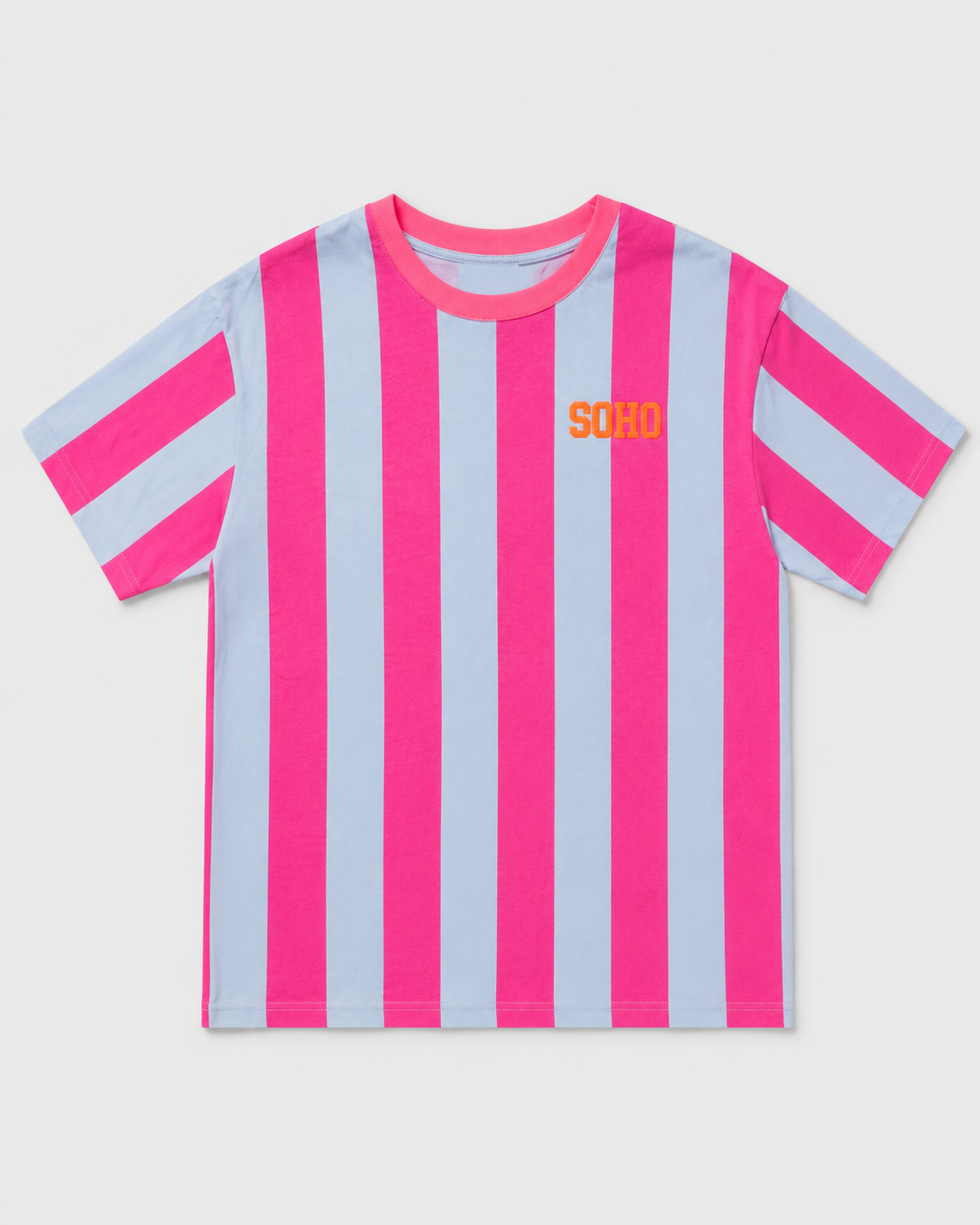 neon roze gestreept soho t-shirt