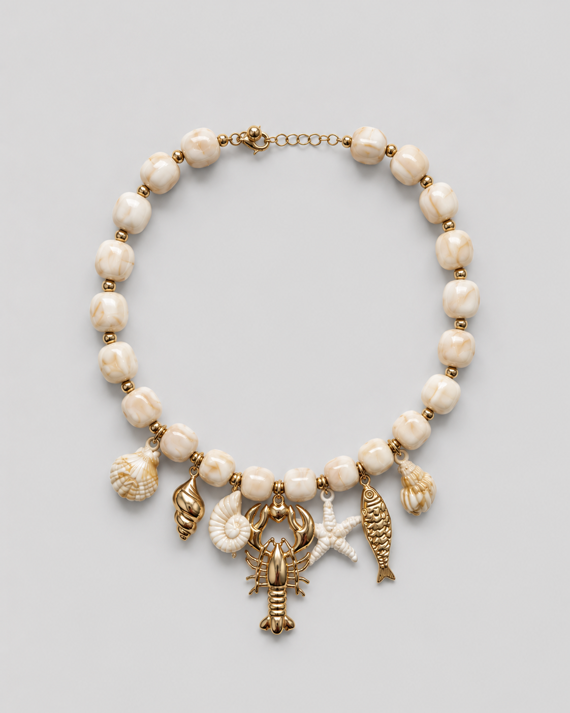 sealife ketting beige creme