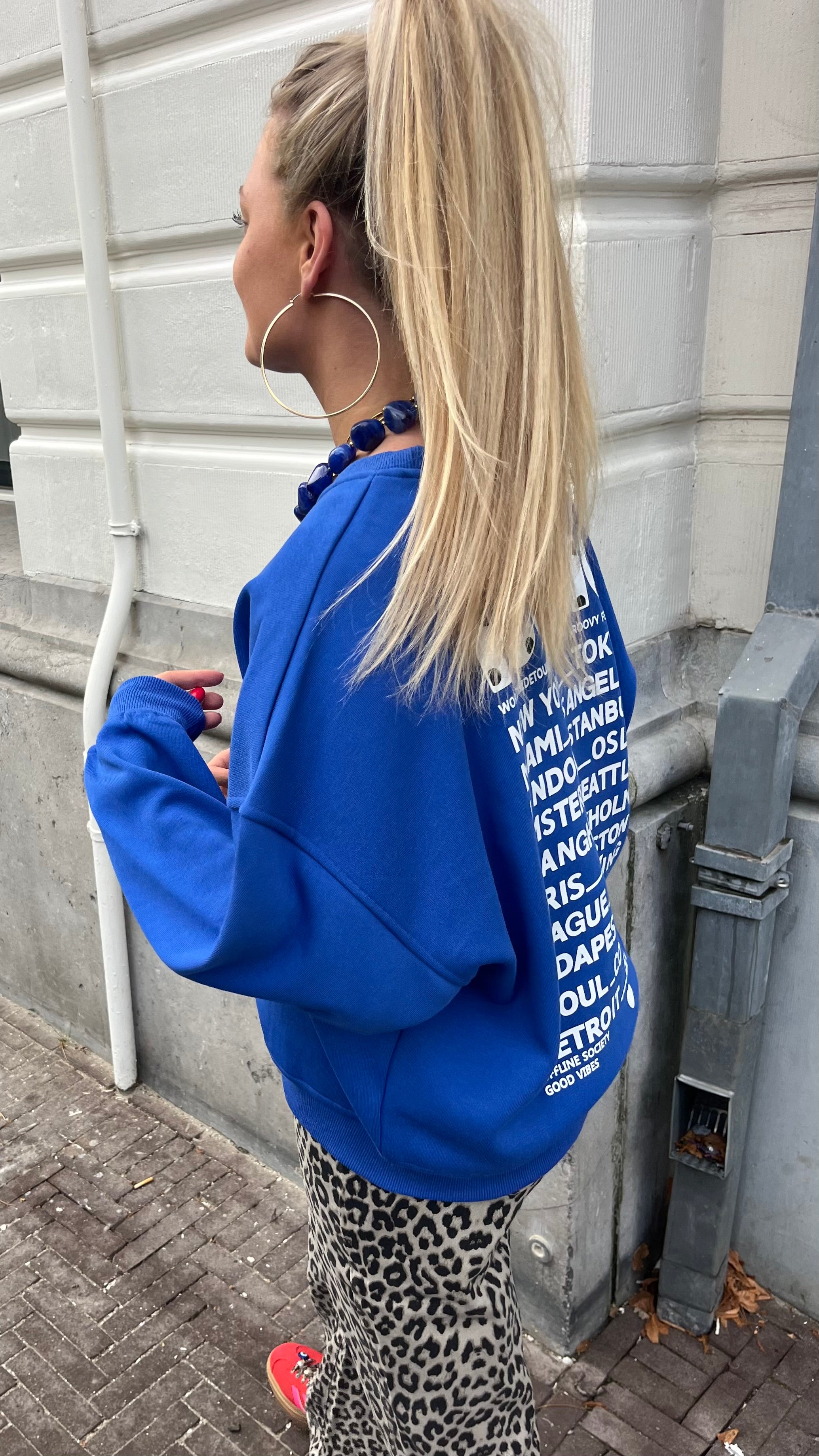 FREDERIEK SWEATER ICONIC DOTS BLUE