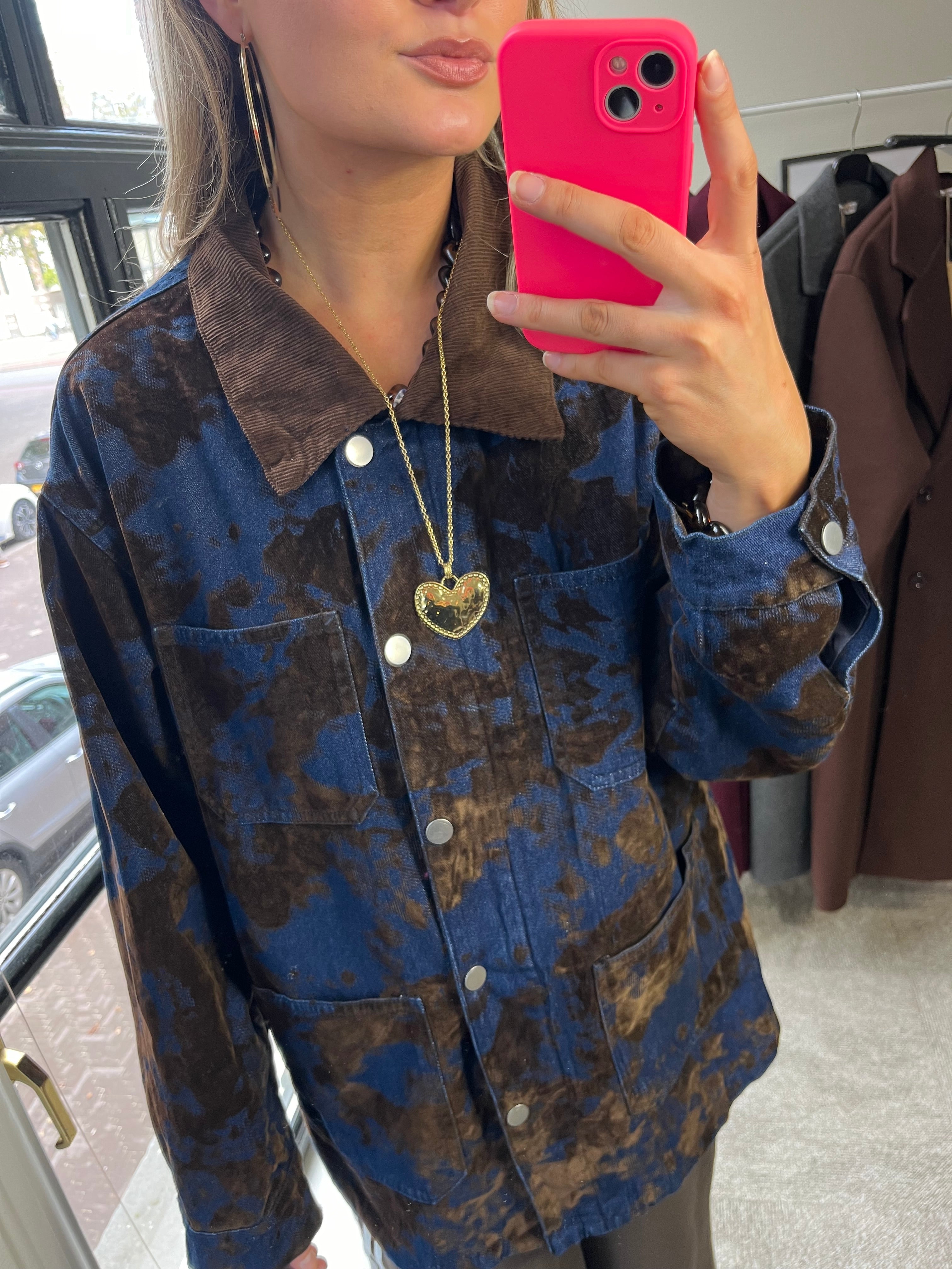 JEANS JACKET WITH FUR COLLAR