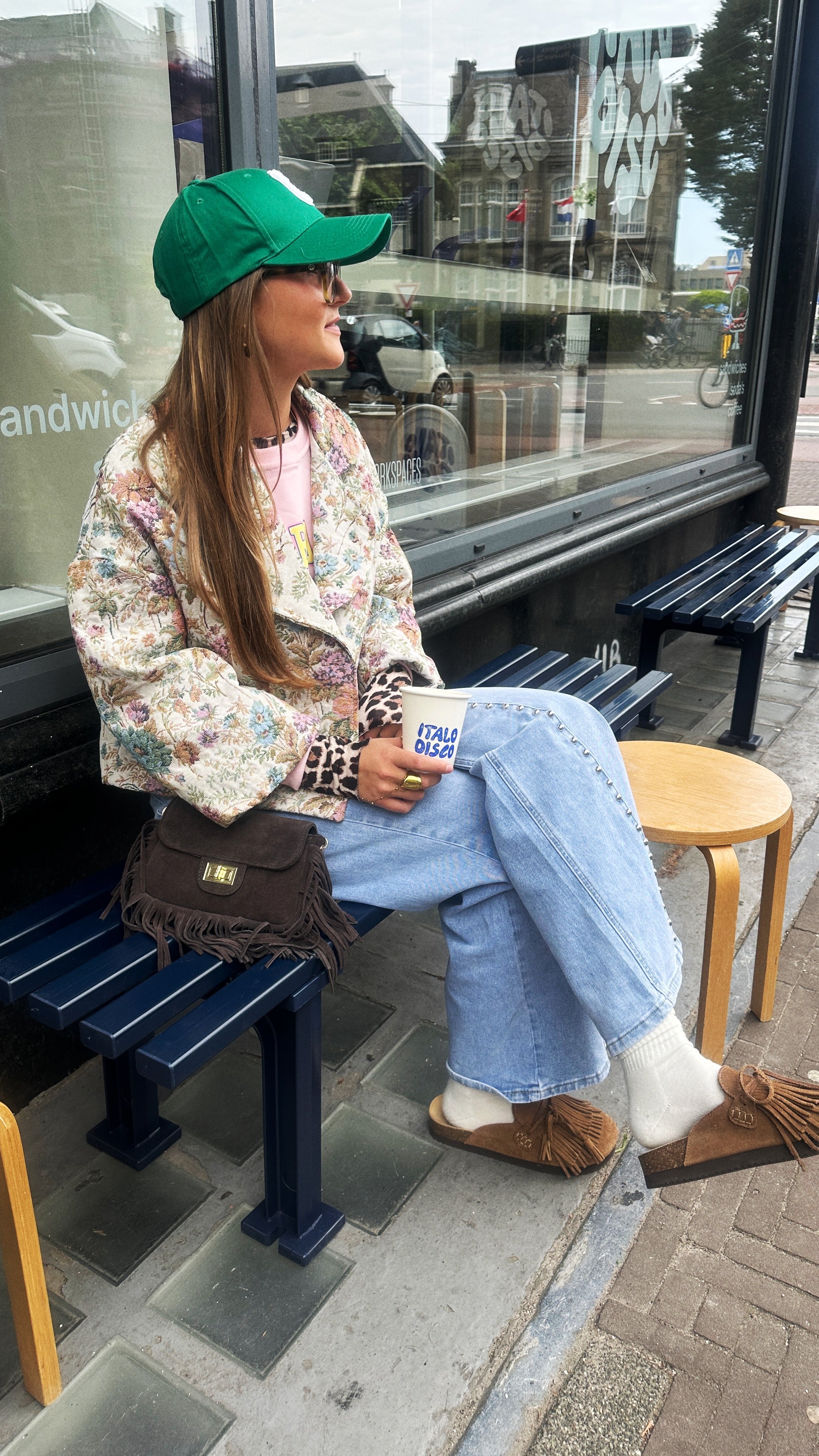 LANA SUEDE BRUIN TASJE MET FRANJES