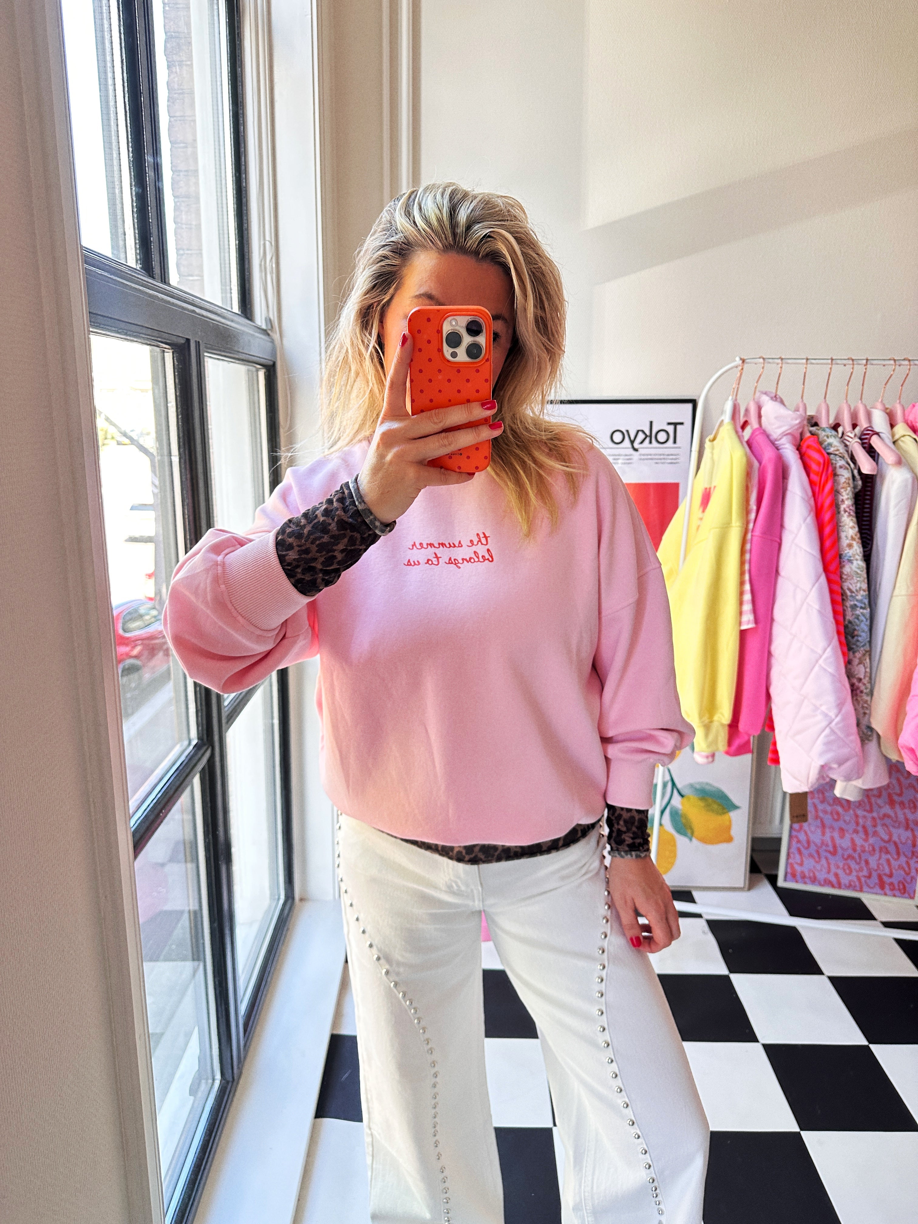 #BACK SOON# SUMMER VIBES SWEATER ROZE