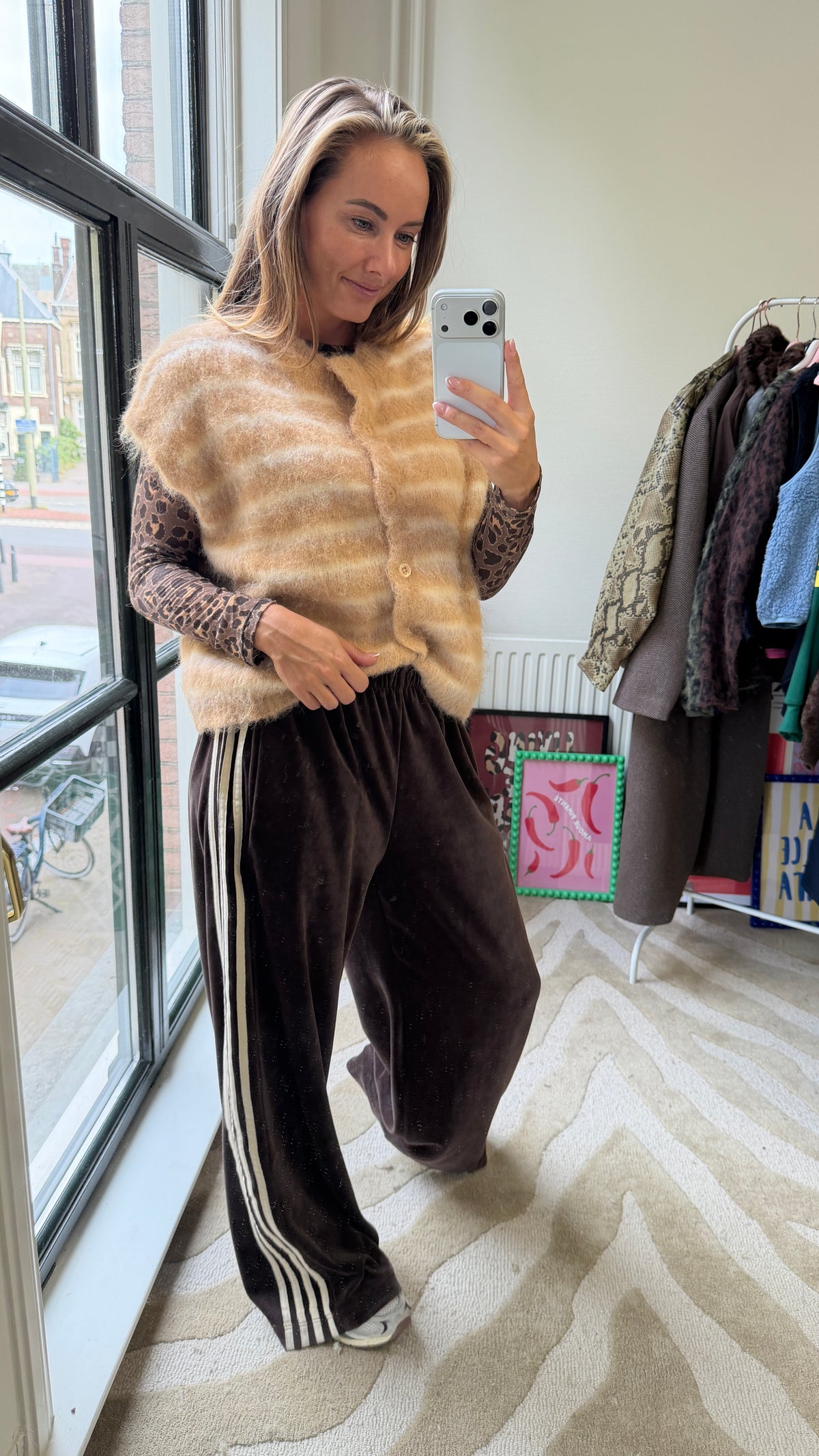 PUCK STREEPGILET CAMEL