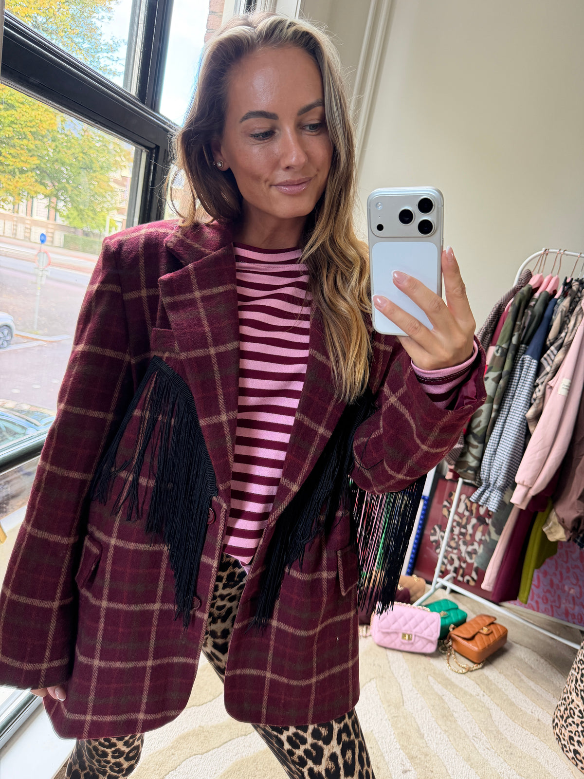 ALEXIA STREEP SHIRT BORDEAUX ROZE
