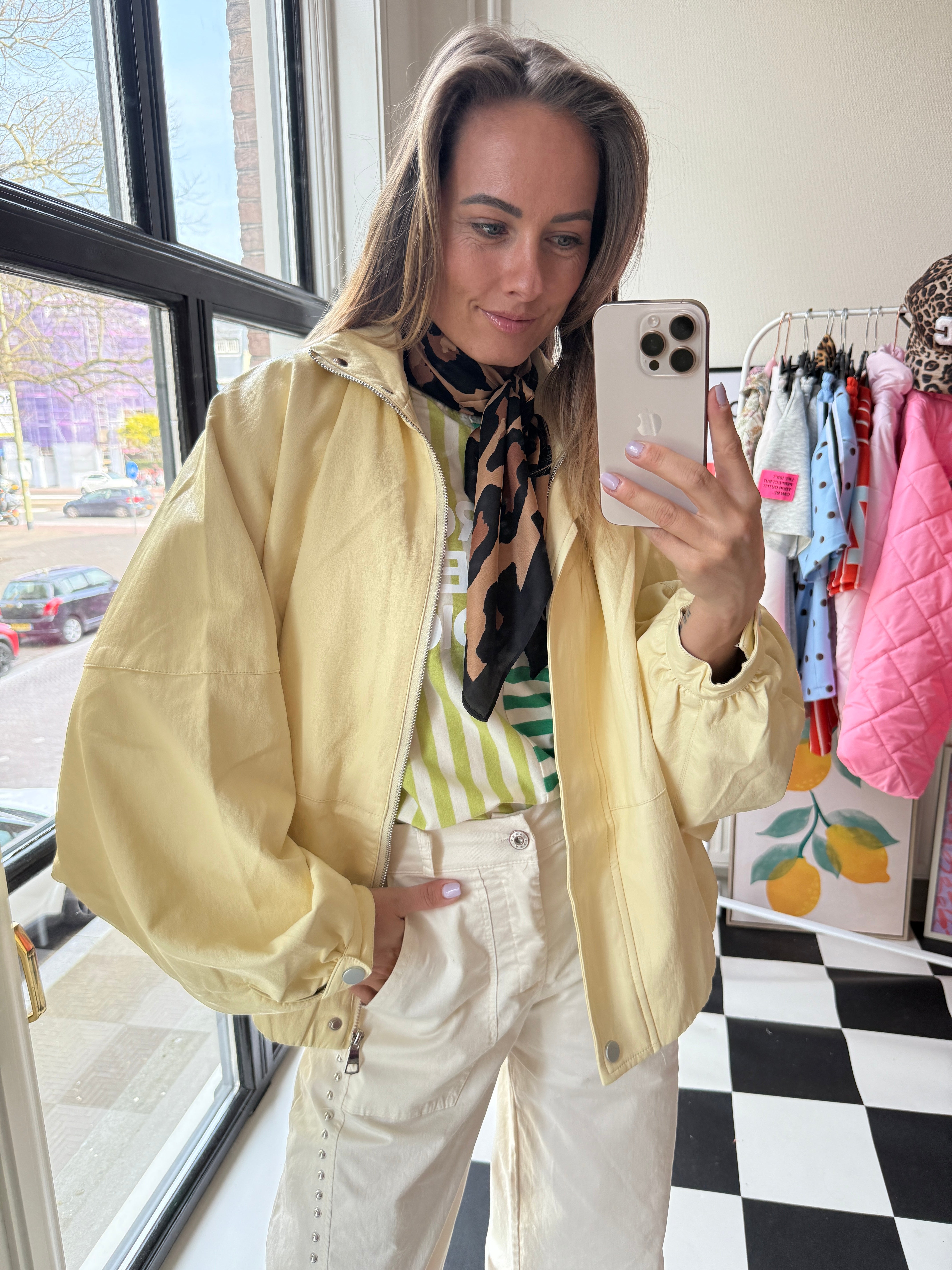 PHILOU VEGAN LEREN JASJE LICHTGEEL