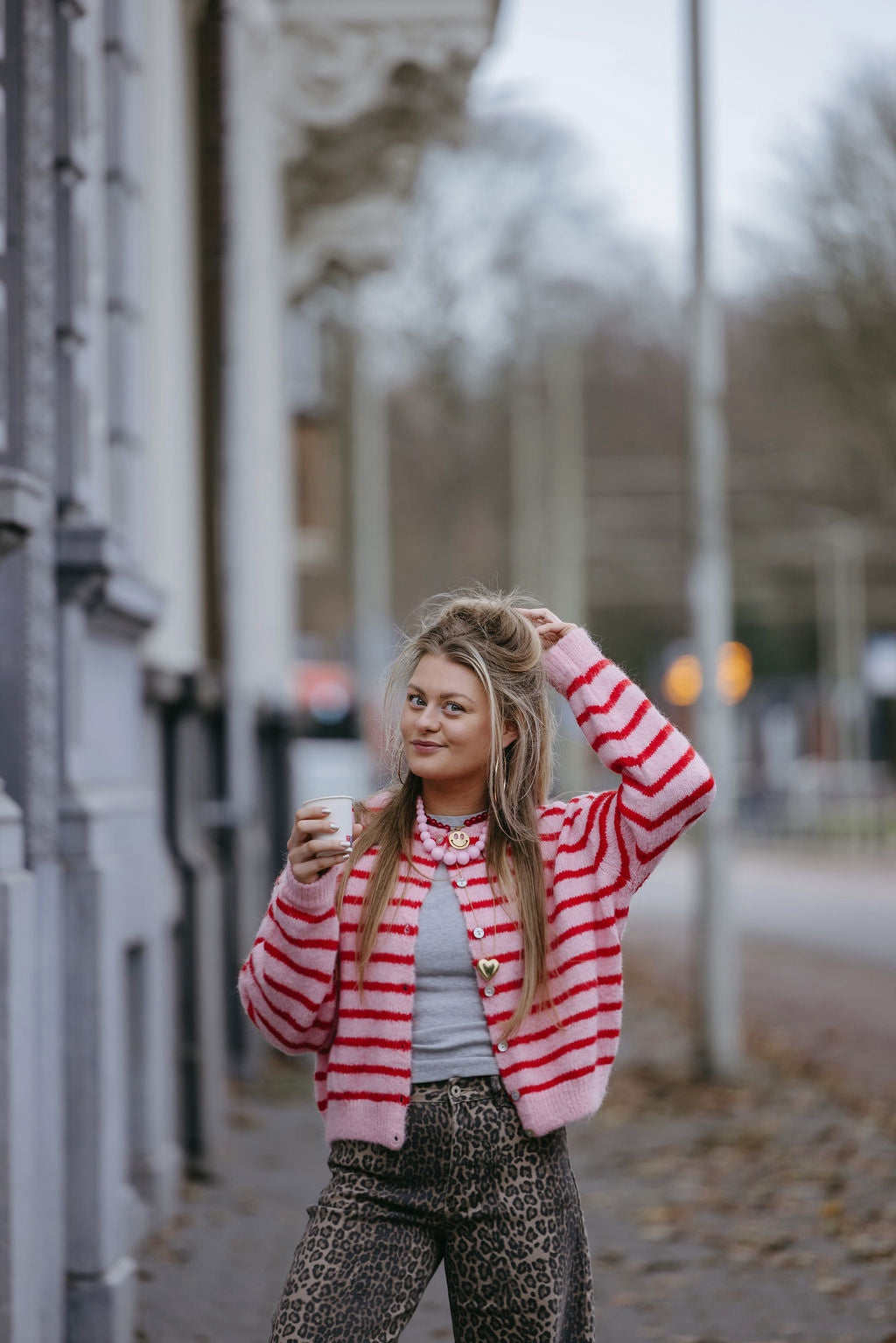 DANIE VEST ROZE-ROOD
