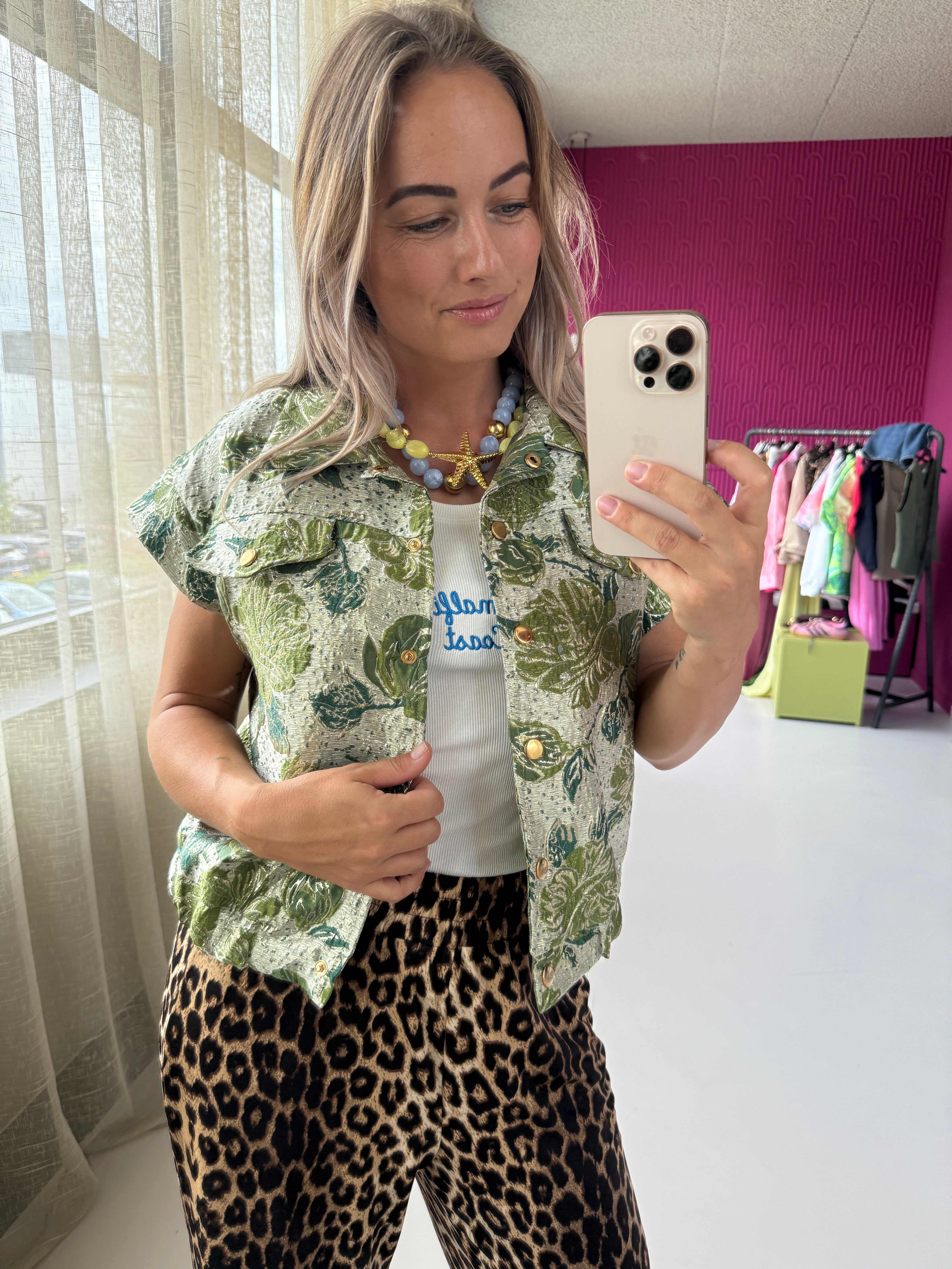 GROEN GILET DOUTZEN