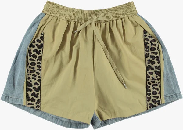 BEIGE PANTER JEANS SHORT