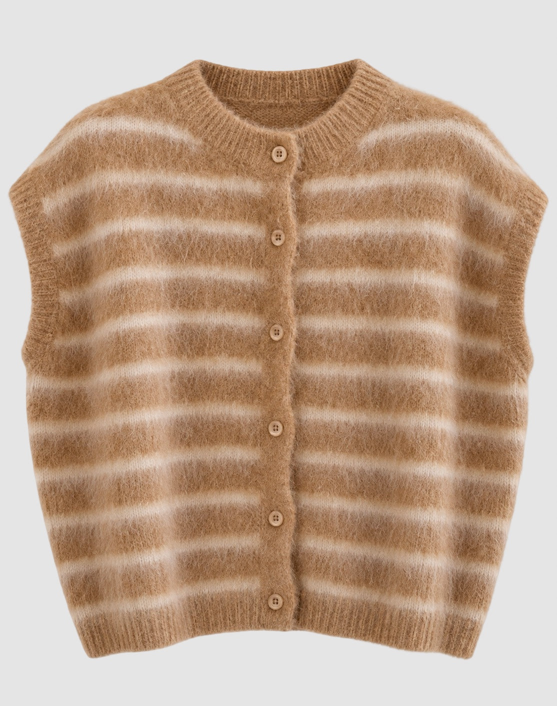 PUCK STREEPGILET CAMEL