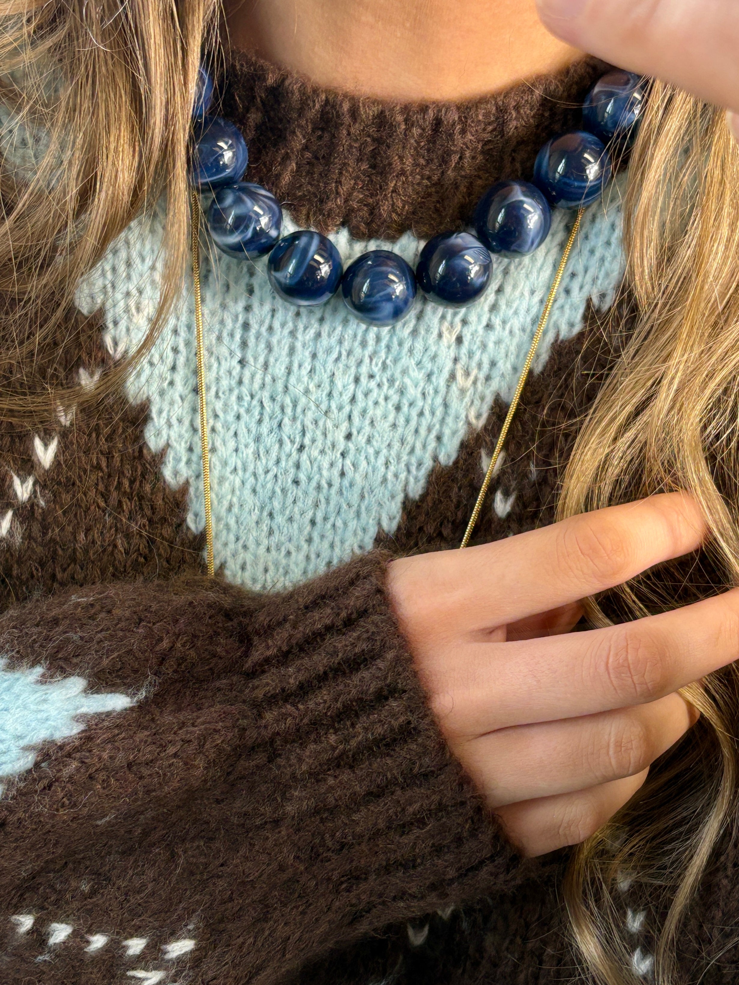 BIBI KETTING DONKERBLAUW