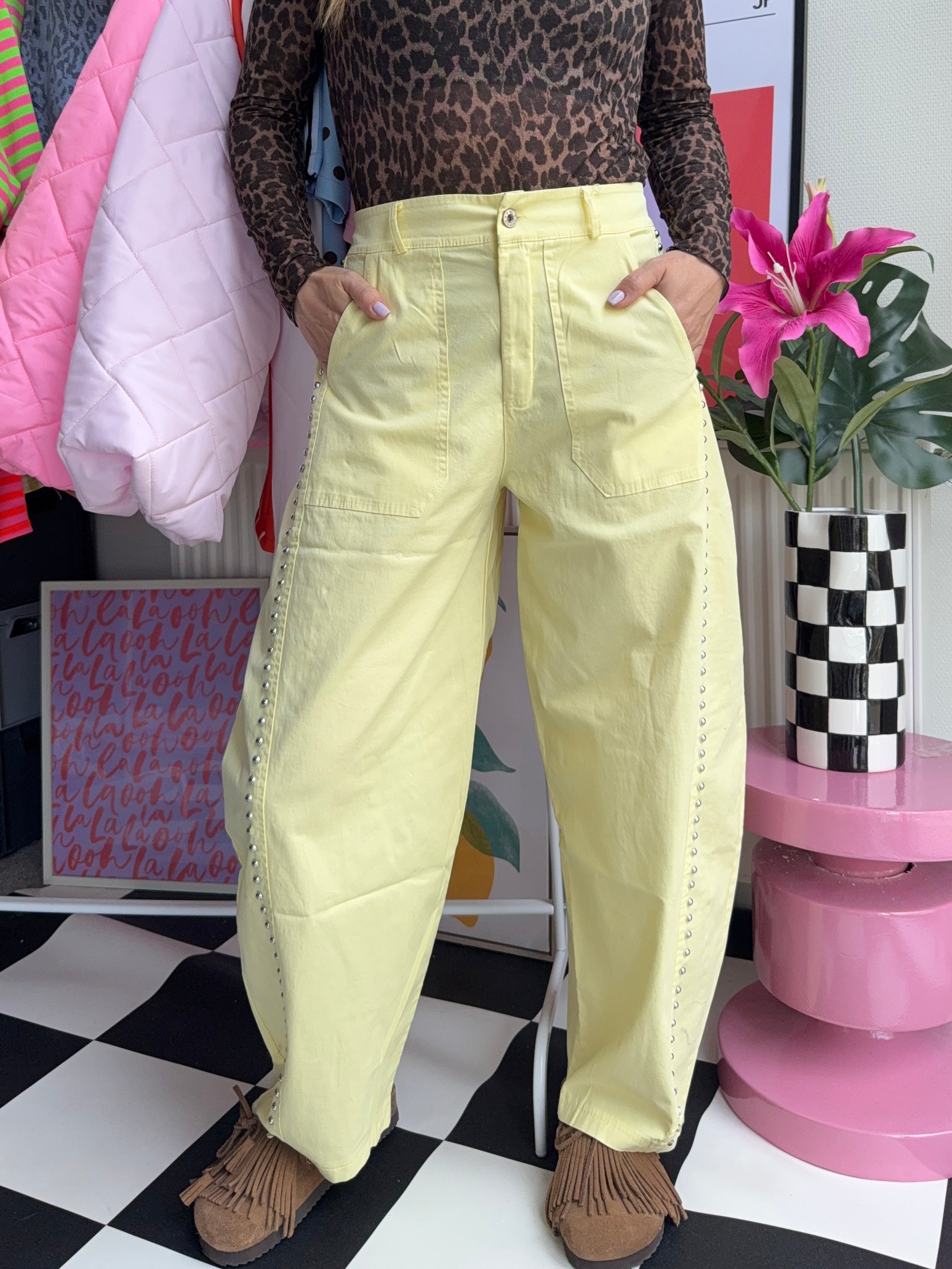 MILA BARREL BROEK GEEL