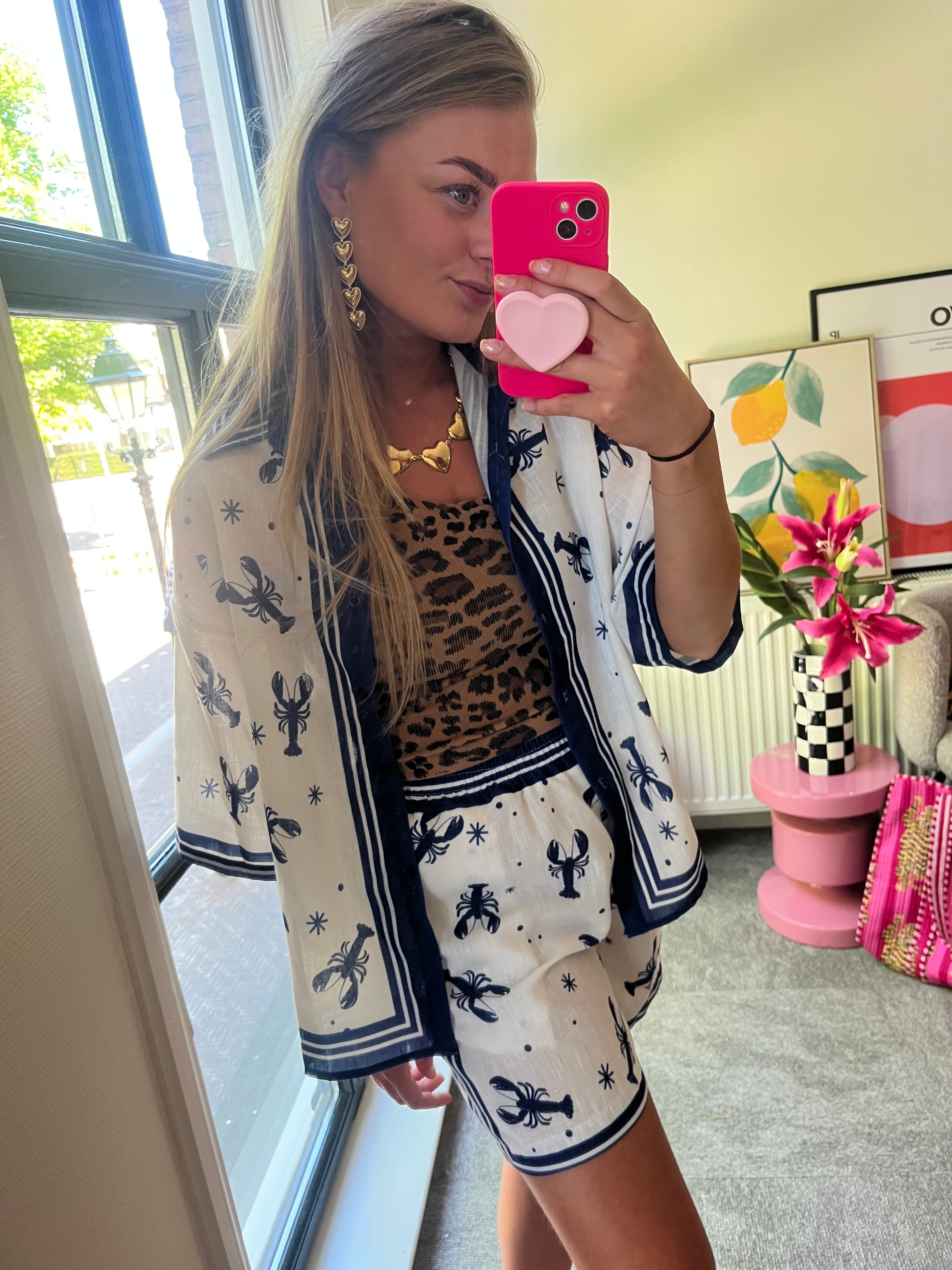 MUSTHAVE PRINT BROEKJE KREEFT BLAUW