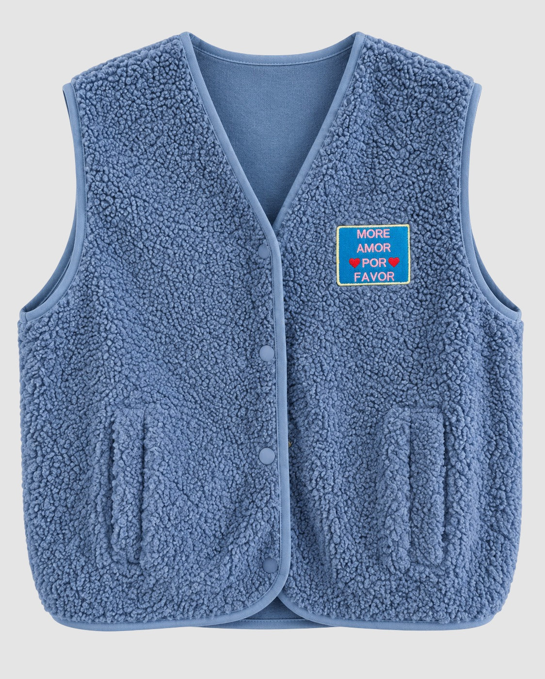 TEDDY GILET LICHTBLAUW