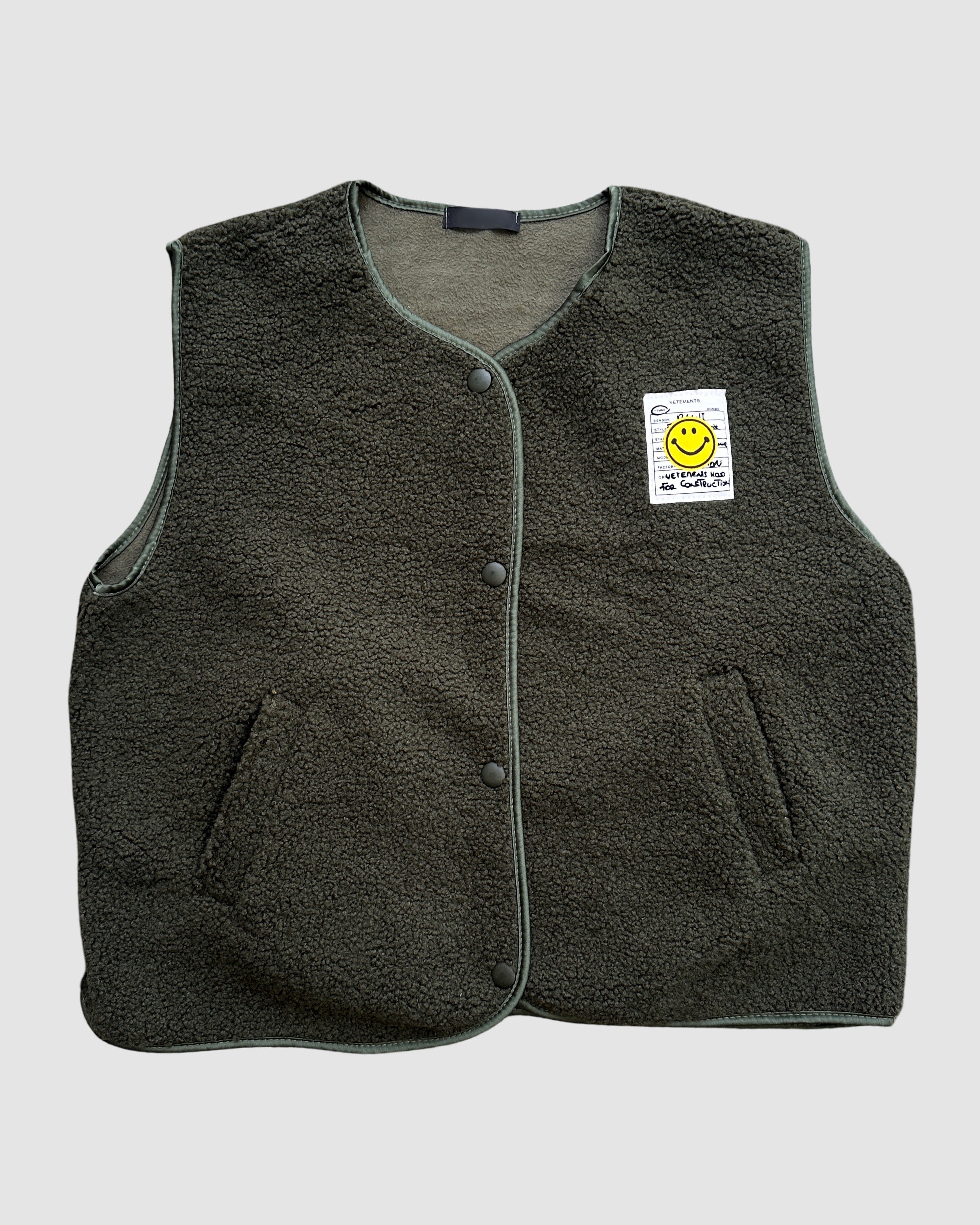 MUSTHAVE TEDDY GILET GROEN