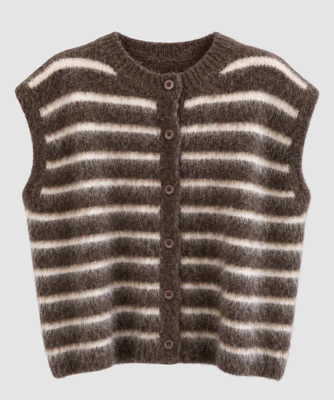 PUCK STREEPGILET TAUPE