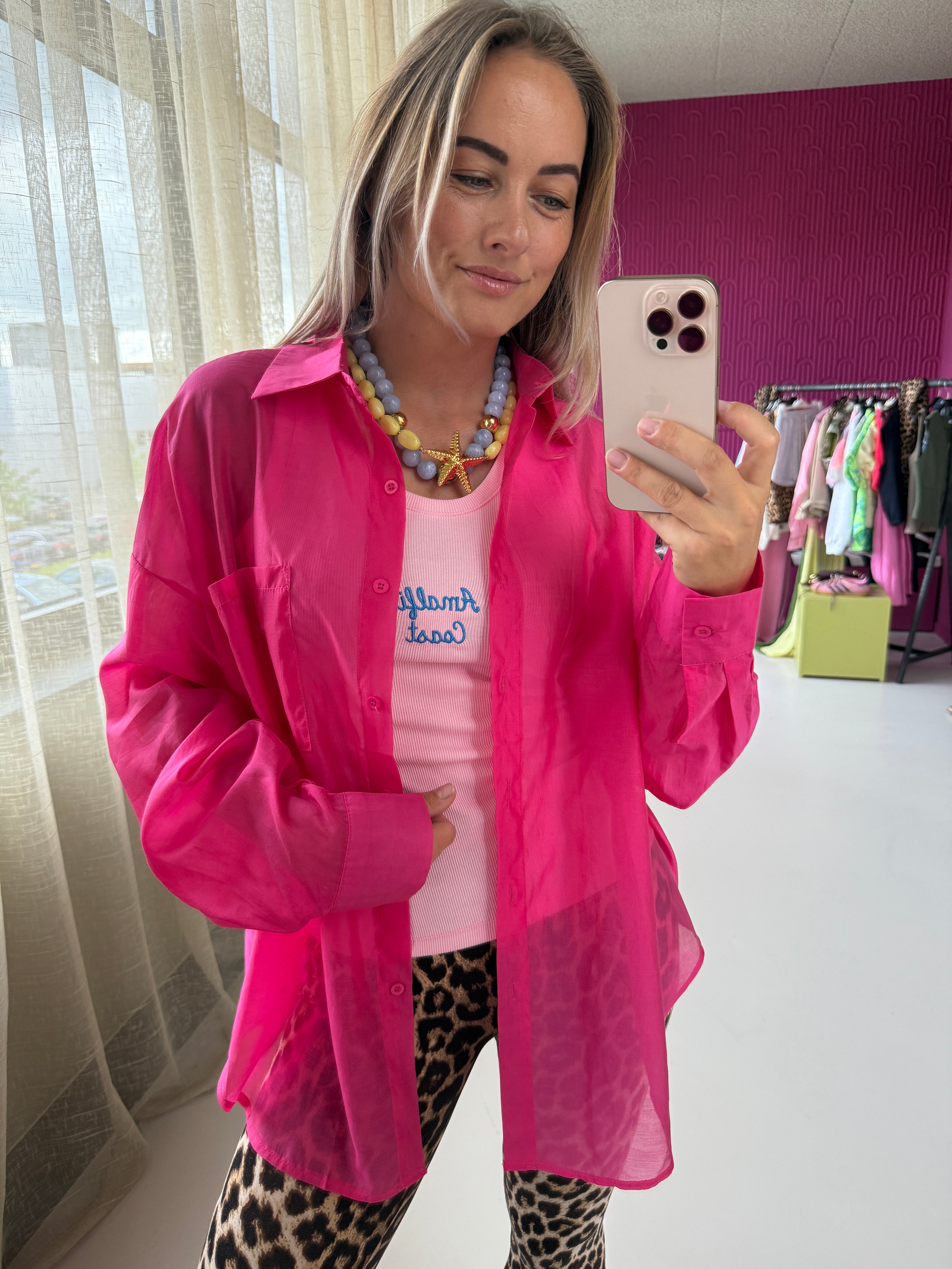 BLOUSE SILK FUCHSIA