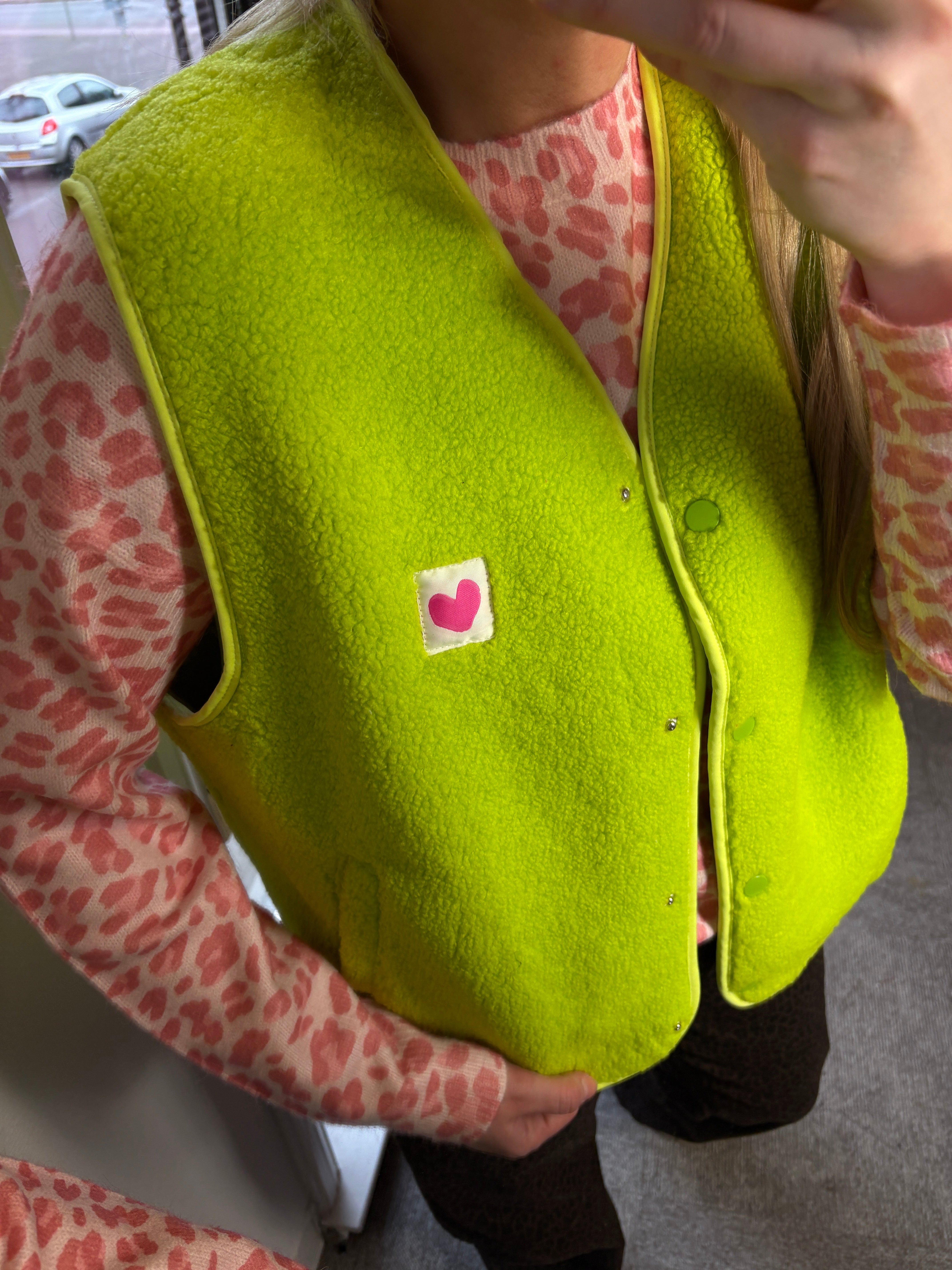 TEDDY GILET FLUO GROEN