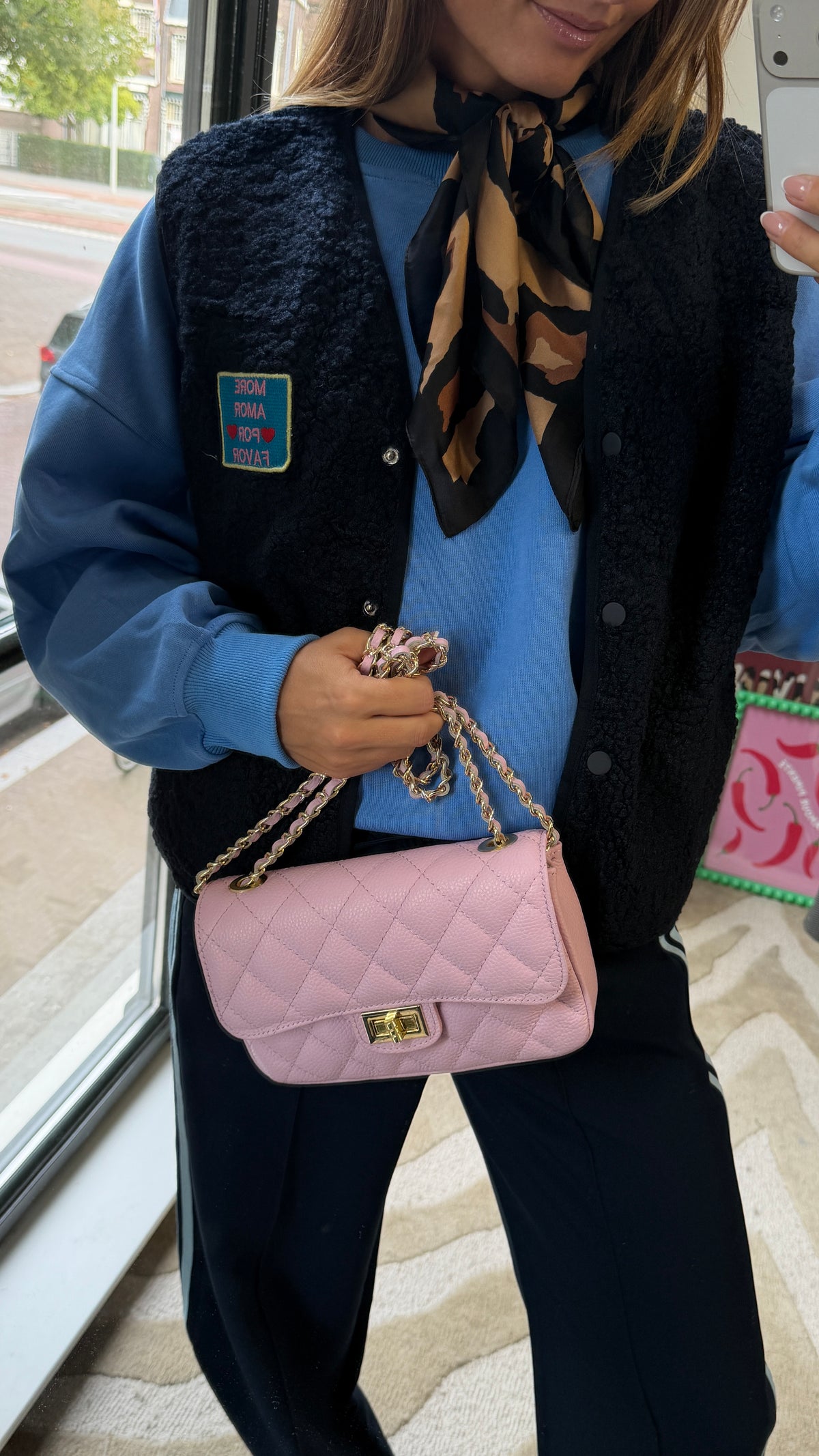 TEDDY GILET DONKERBLAUW