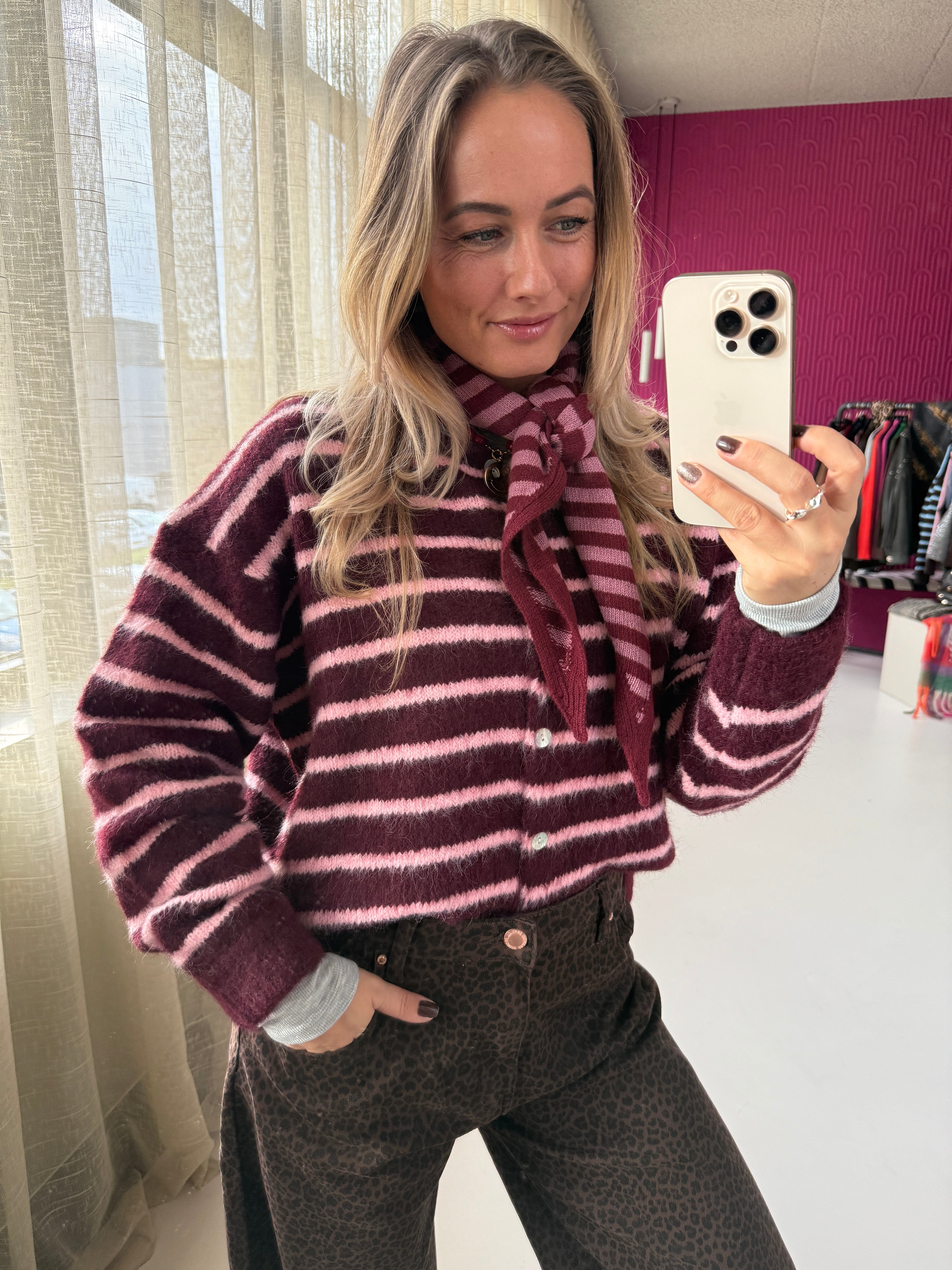 DANIE VEST BURGUNDY-ROZE