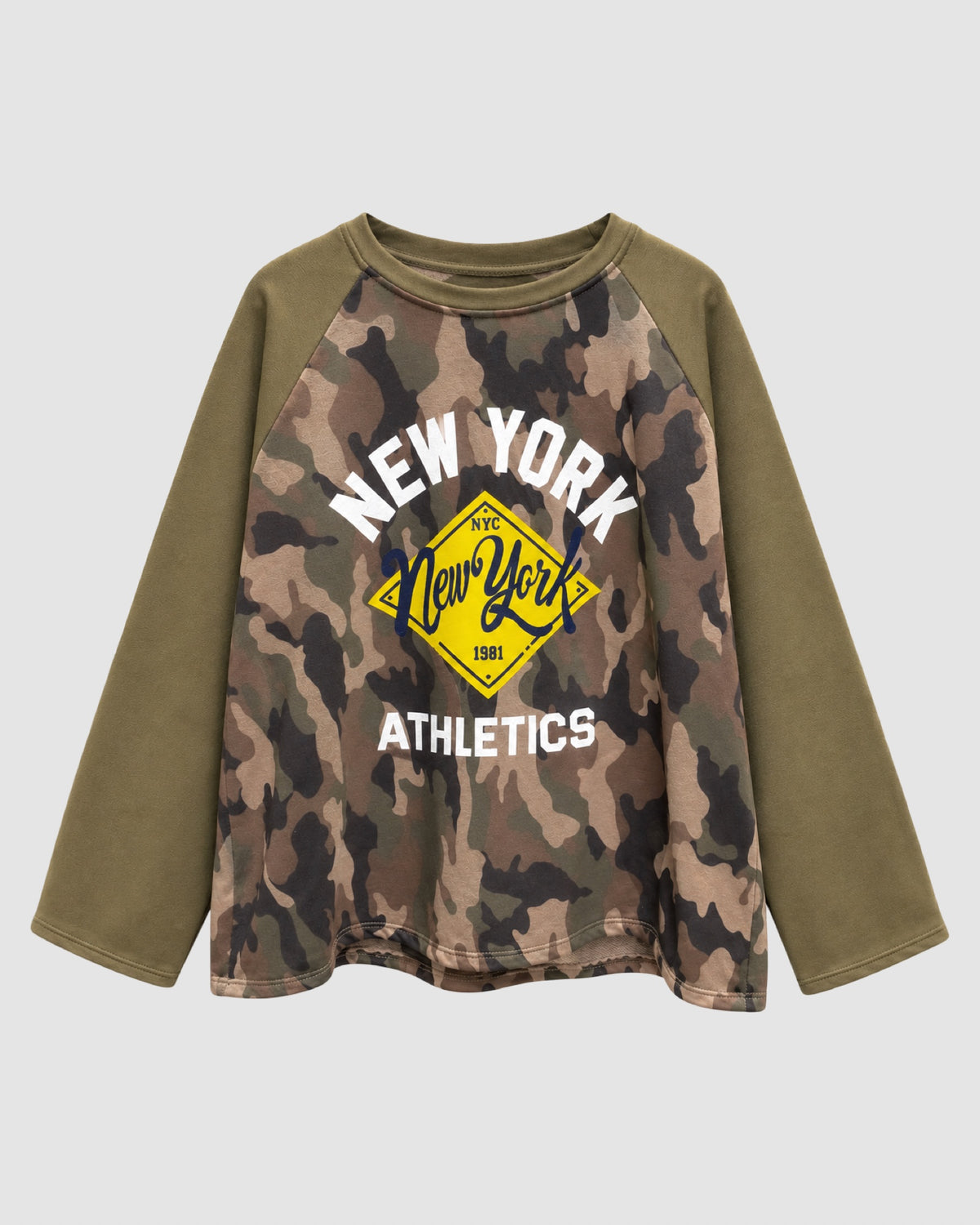 ARMY LONGSLEEVE MET GROENE MOUWEN