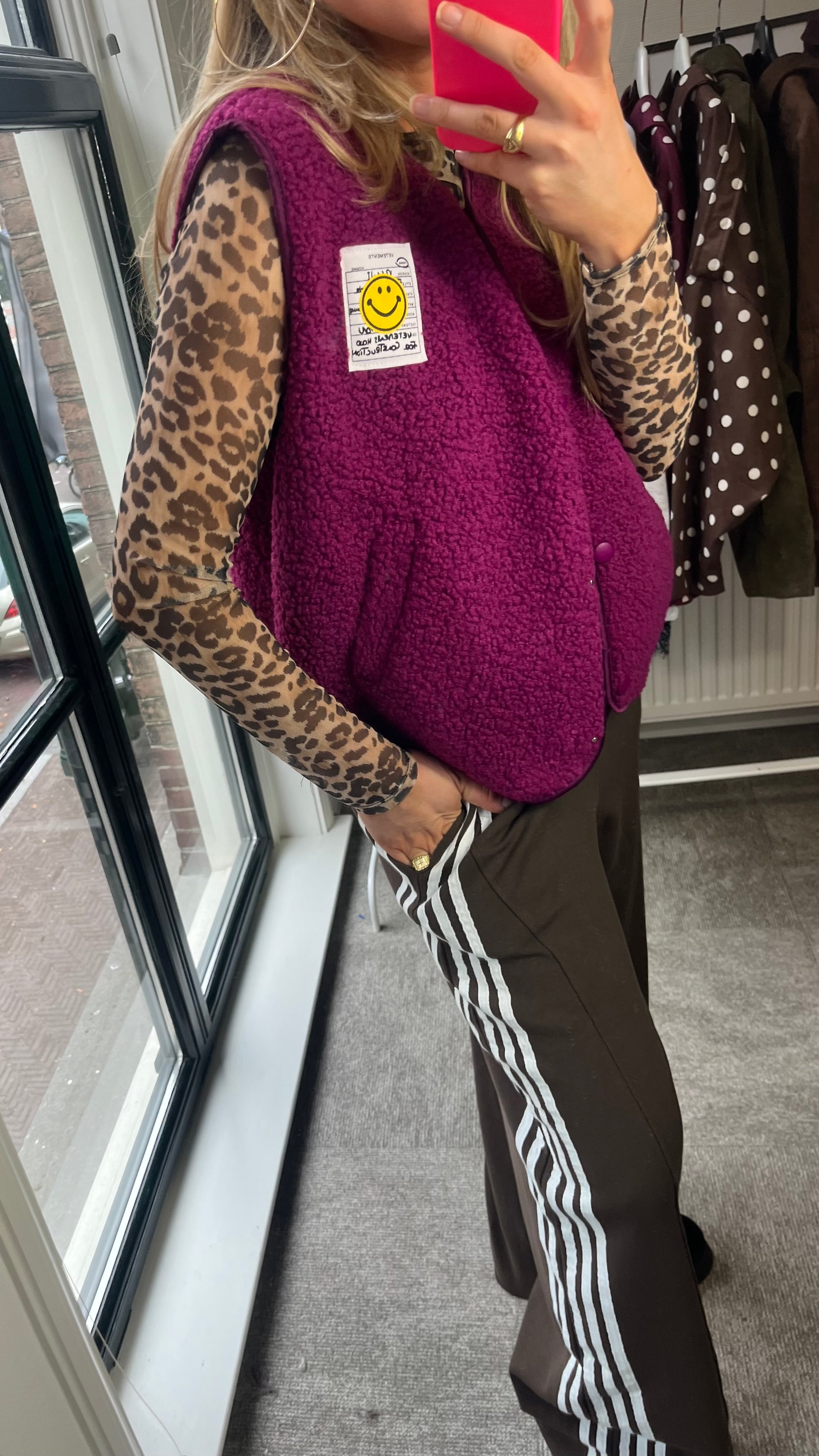 MUSTHAVE TEDDY GILET AUBERGINE