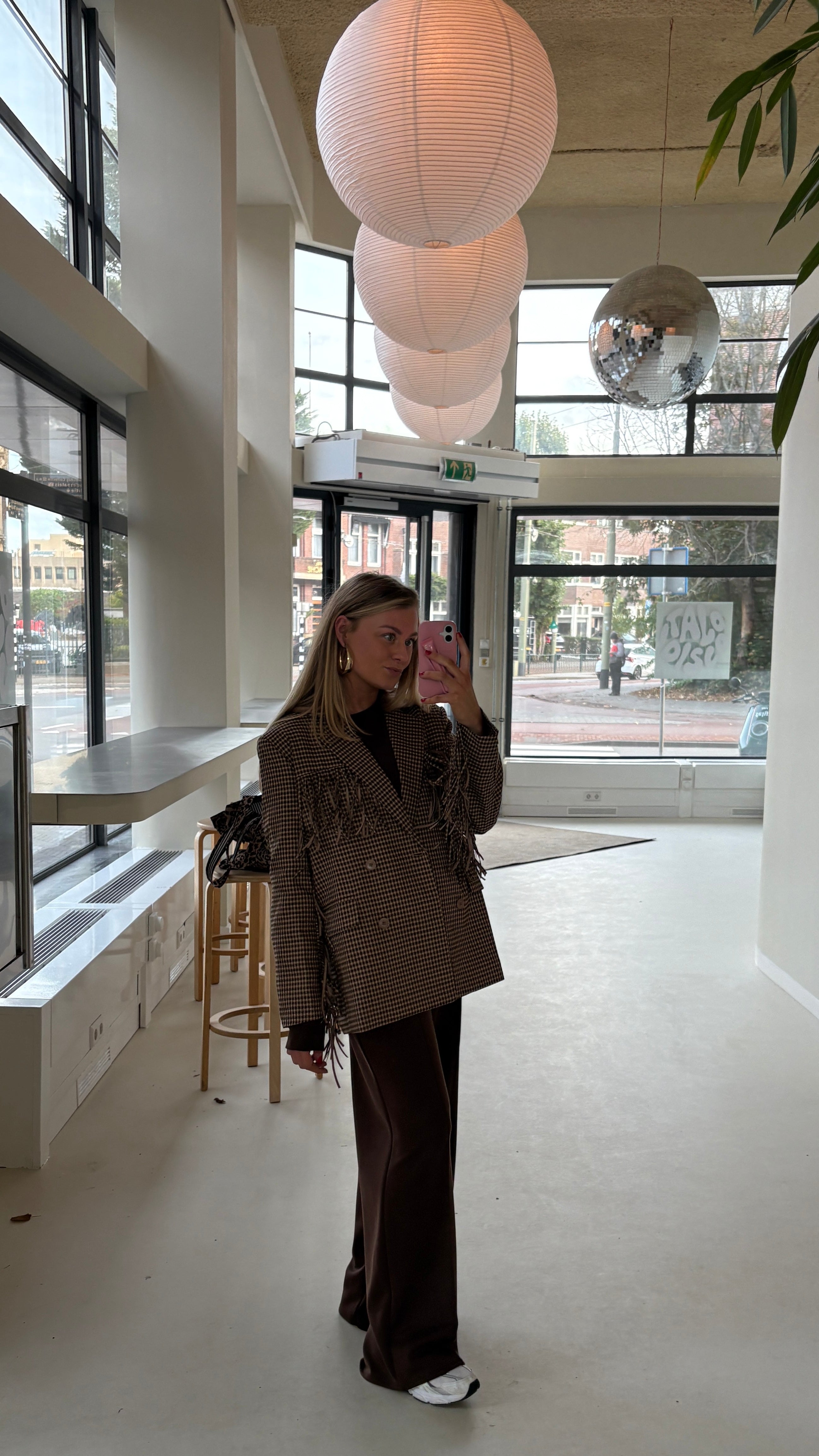 MAUD MUSTHAVE BLAZER RUIT FRANJES CAMEL