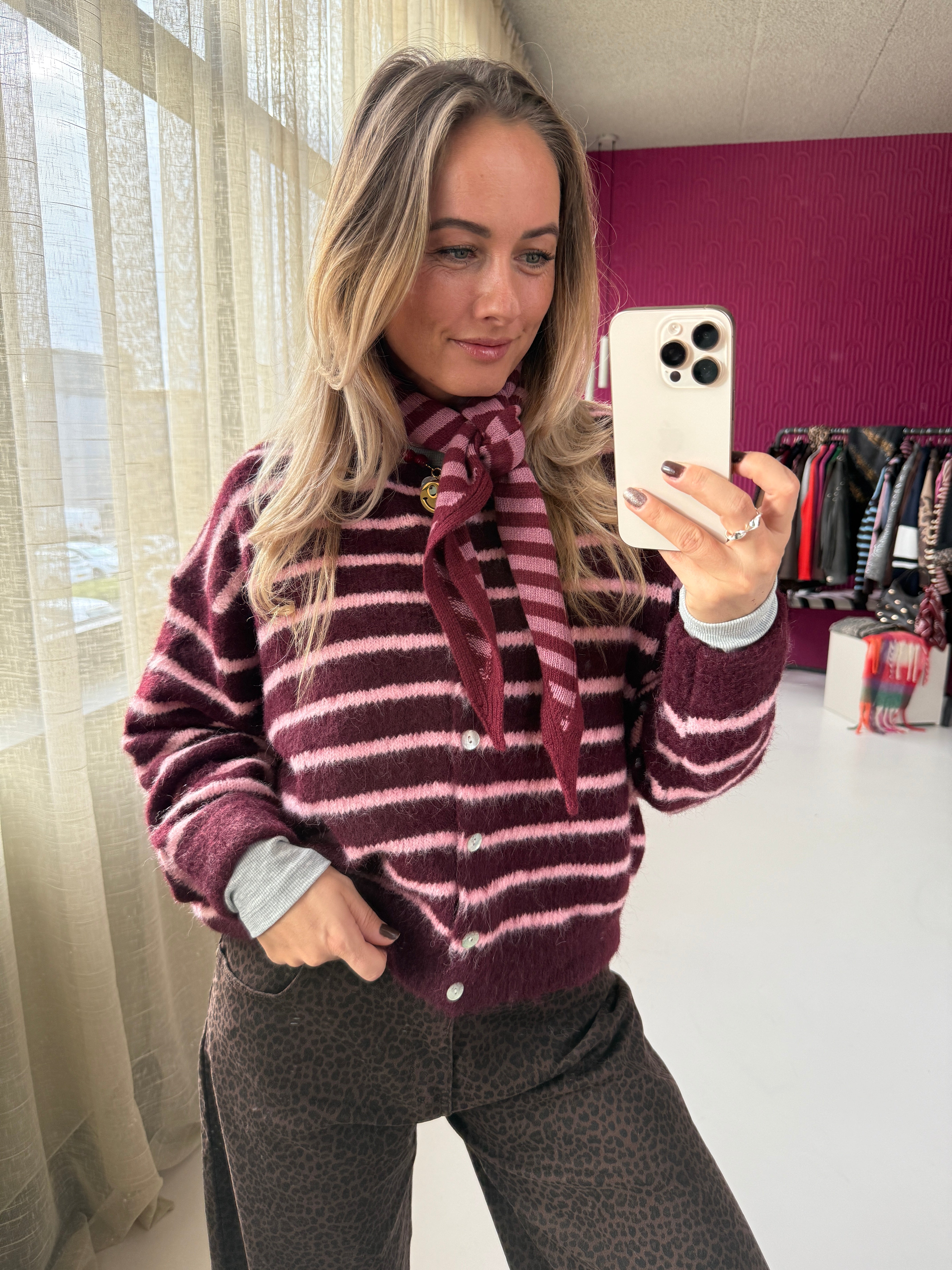 DANIE VEST BURGUNDY-ROZE