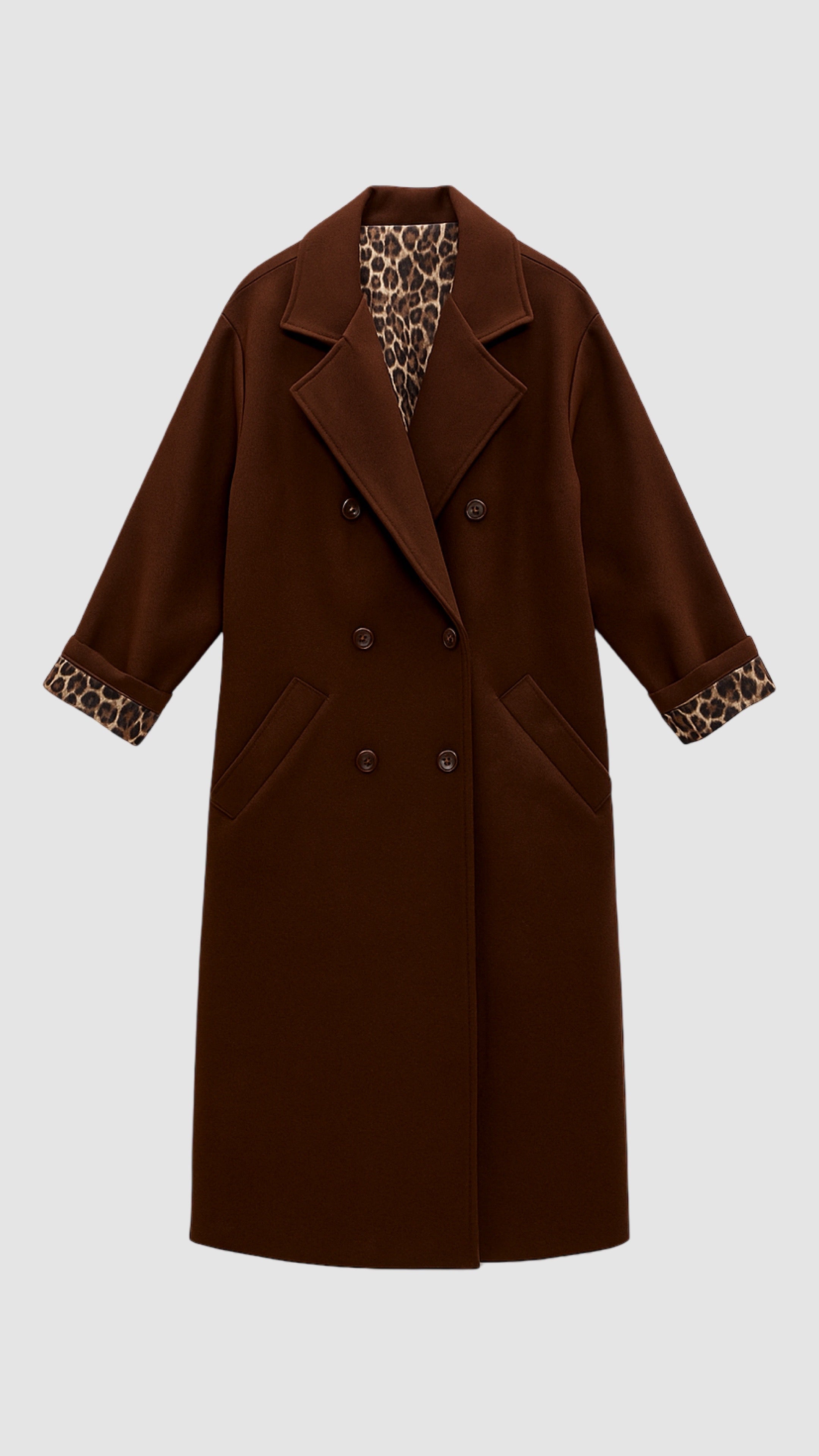 LIZZY MANTEL BRUIN MET PANTER