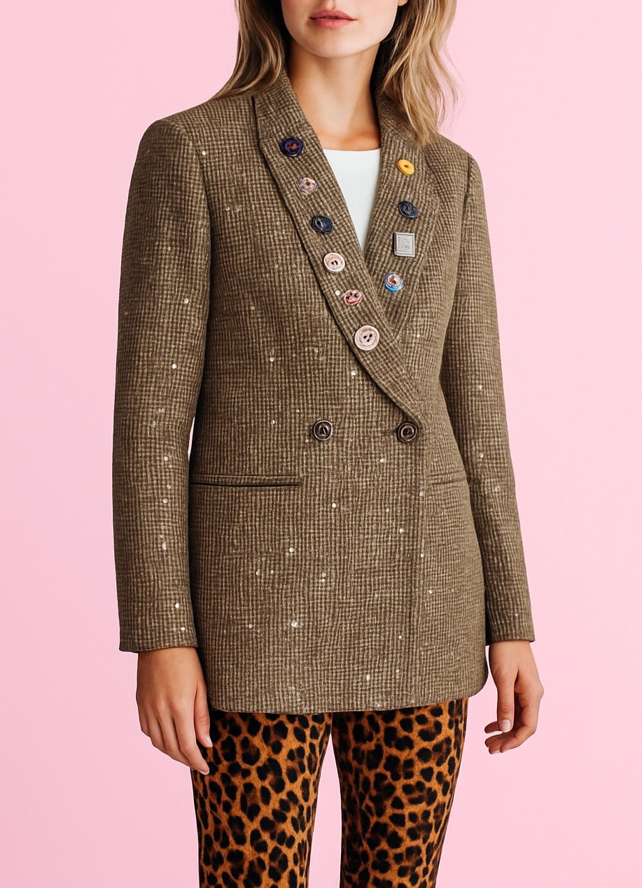 NOLA PAILETTEN BLAZER BROWN