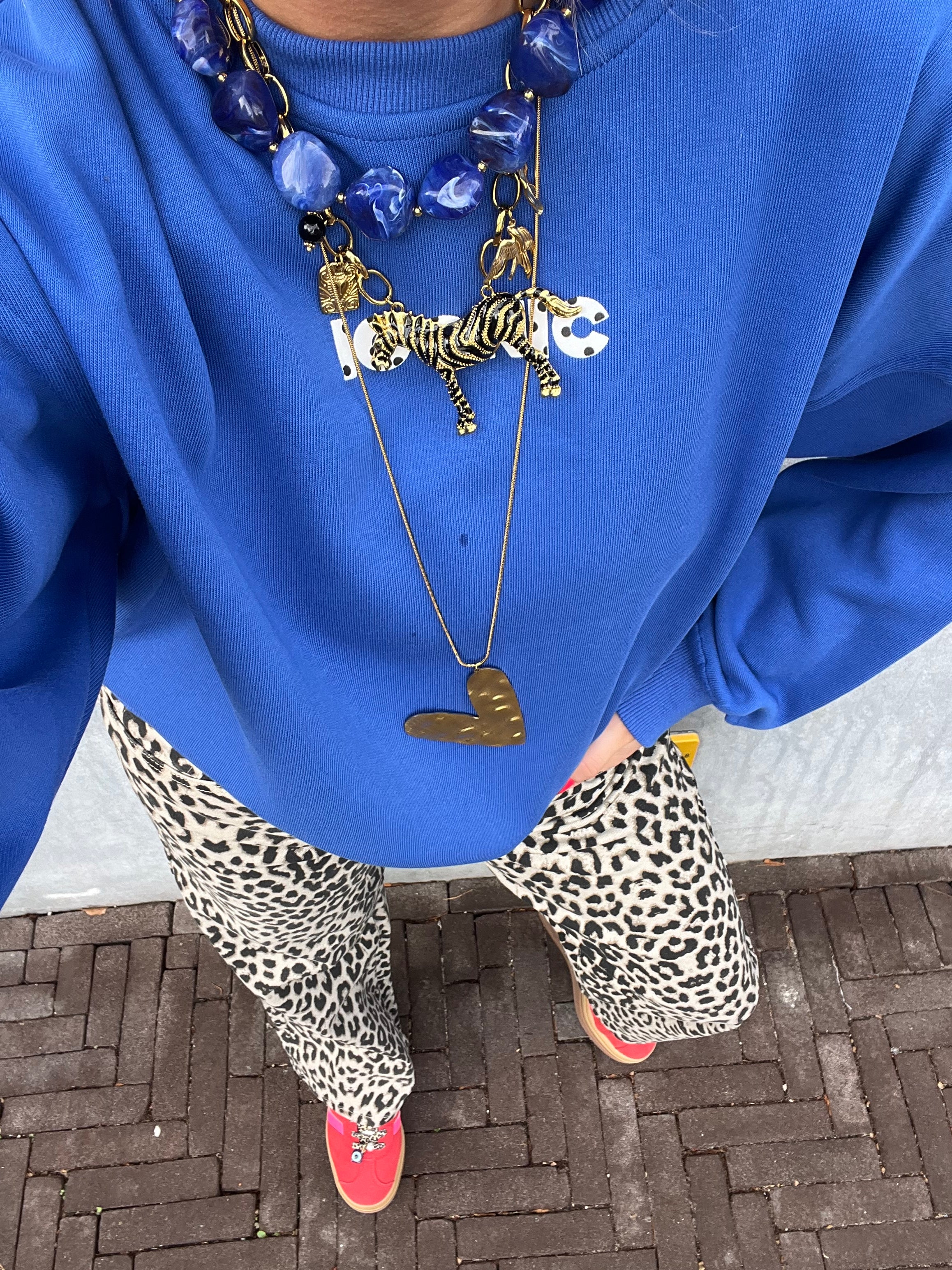 FREDERIEK SWEATER ICONIC DOTS BLUE