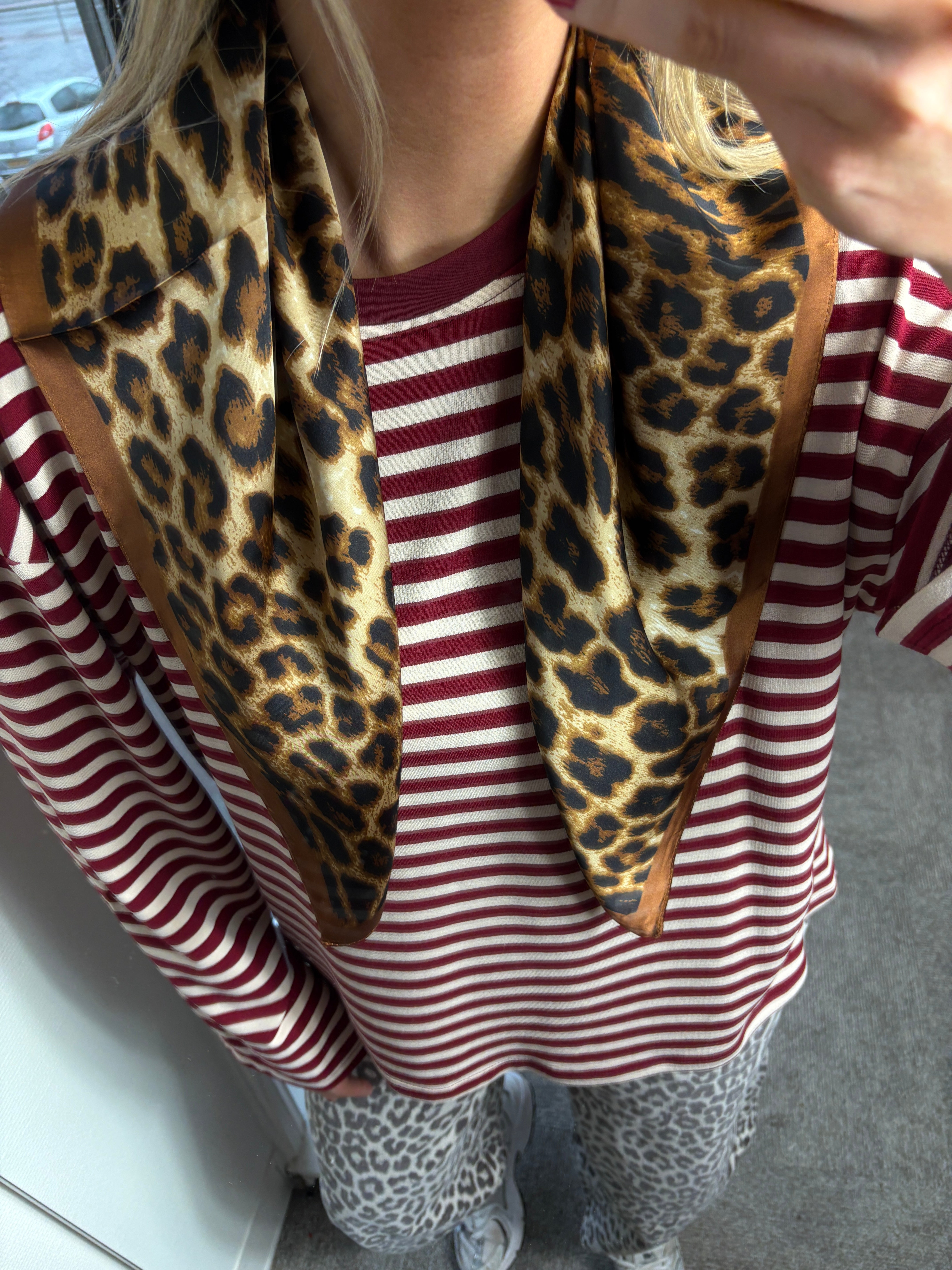 BELLA 1 panter sjaaltje goud/bruin