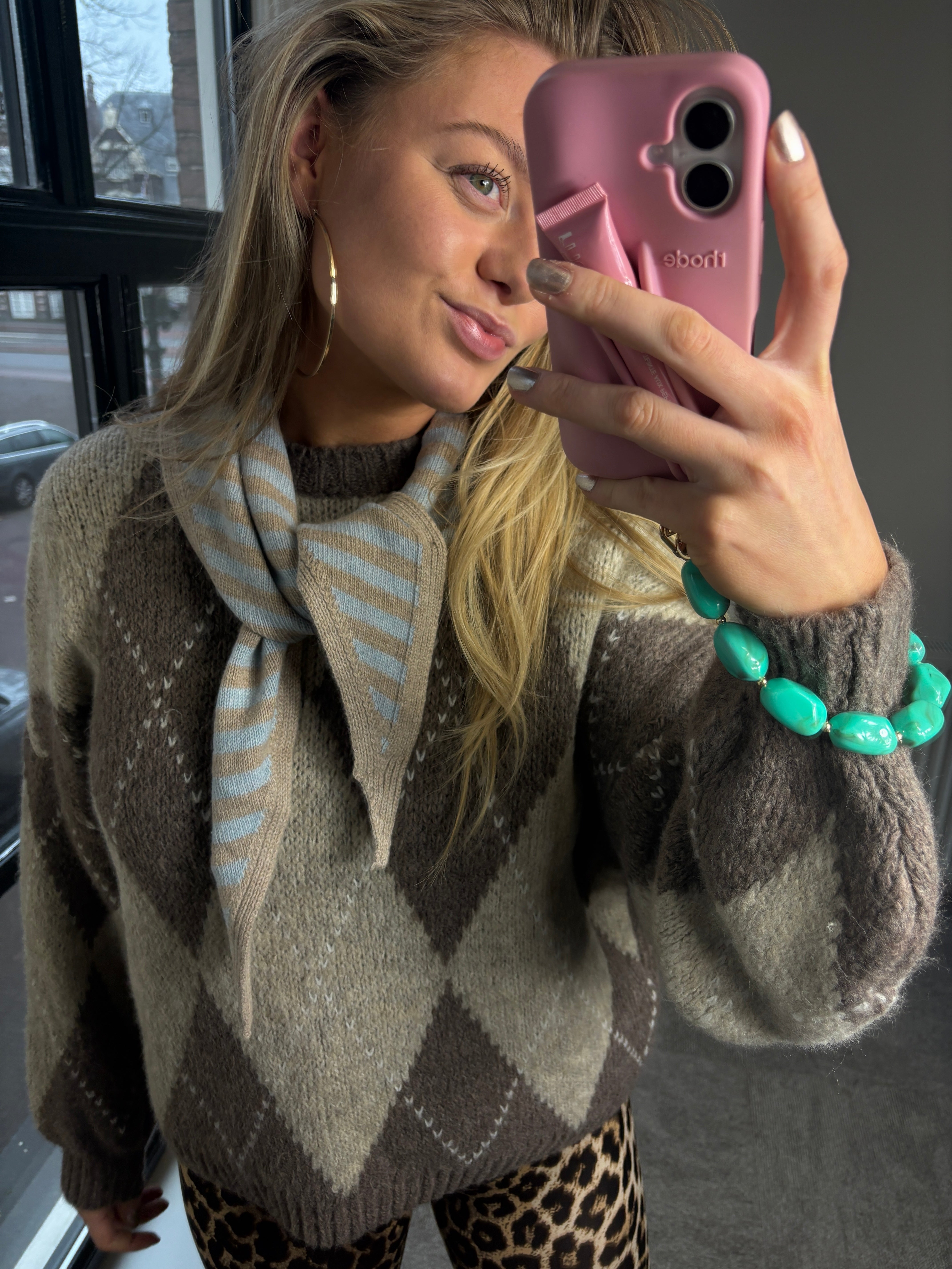 MUSTHAVE SJAALTJE LICHTBLAUW-BEIGE