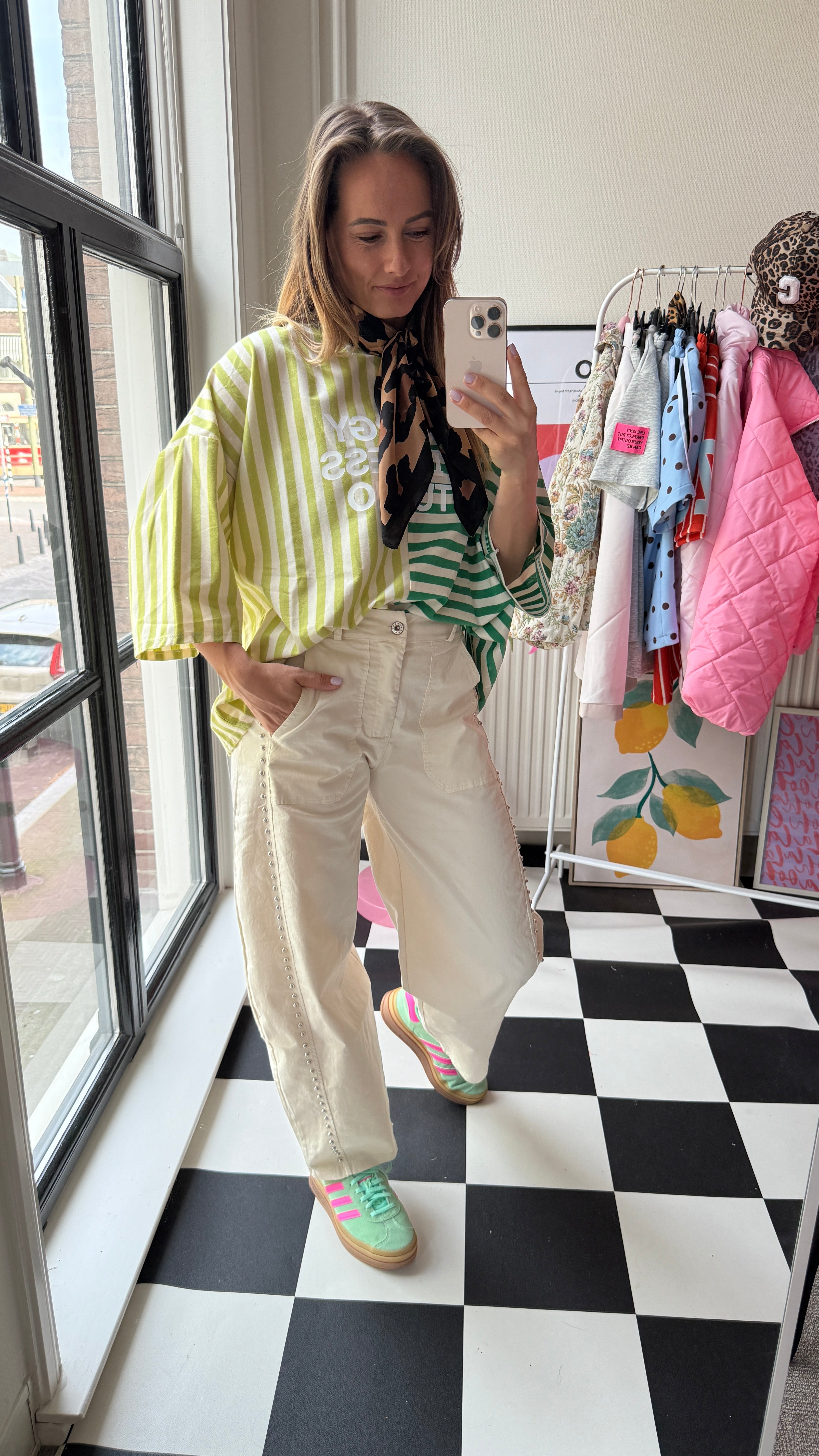 GESTREEPT T-SHIRT GROEN ENERGY