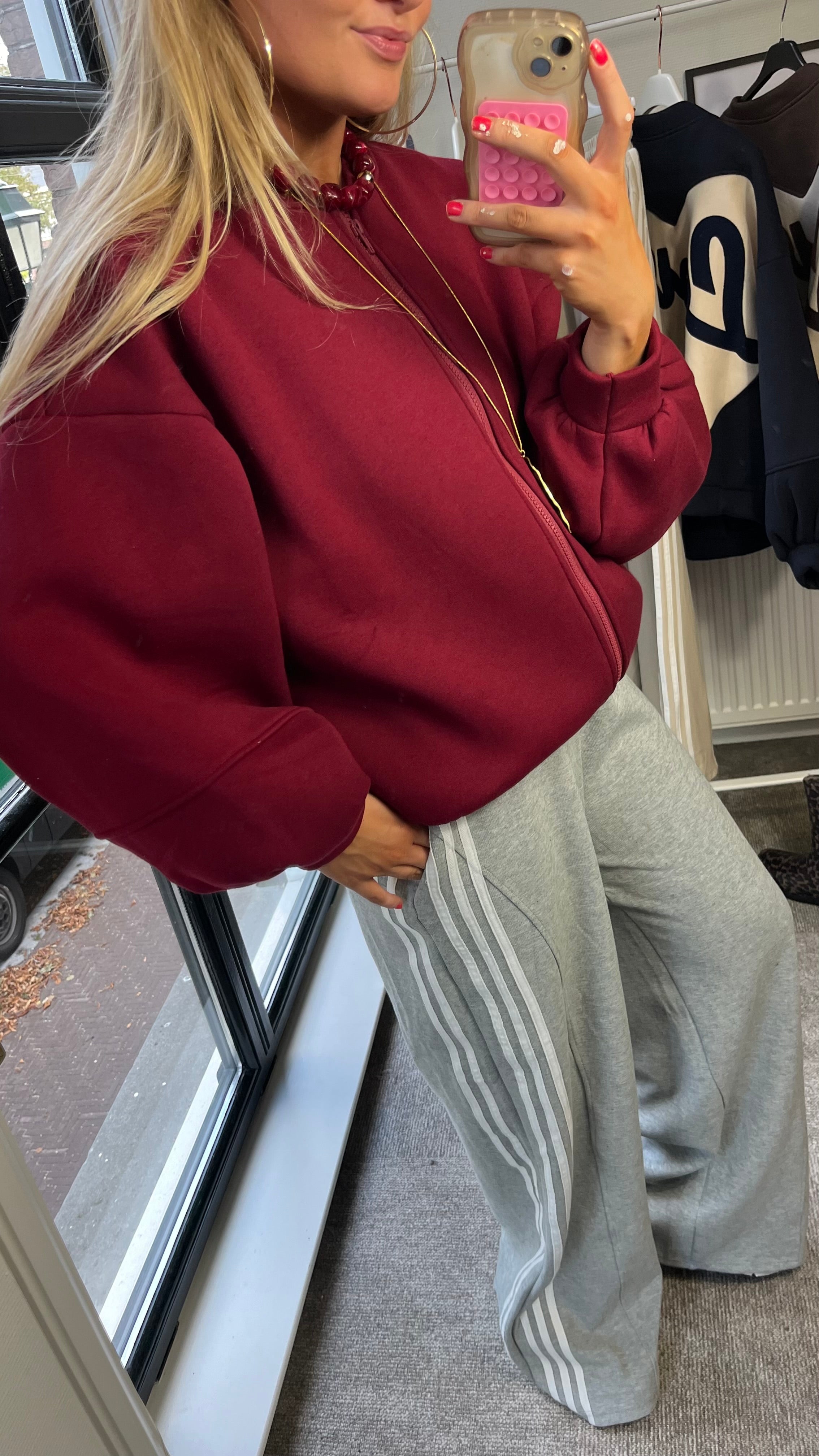 LOVE BOMBER VEST| BORDEAUX ROOD