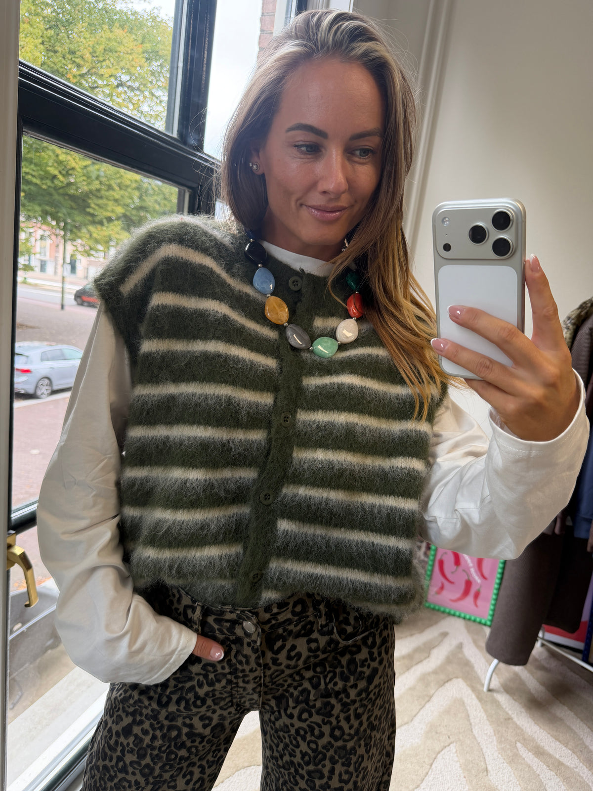 PUCK STREEPGILET GROEN