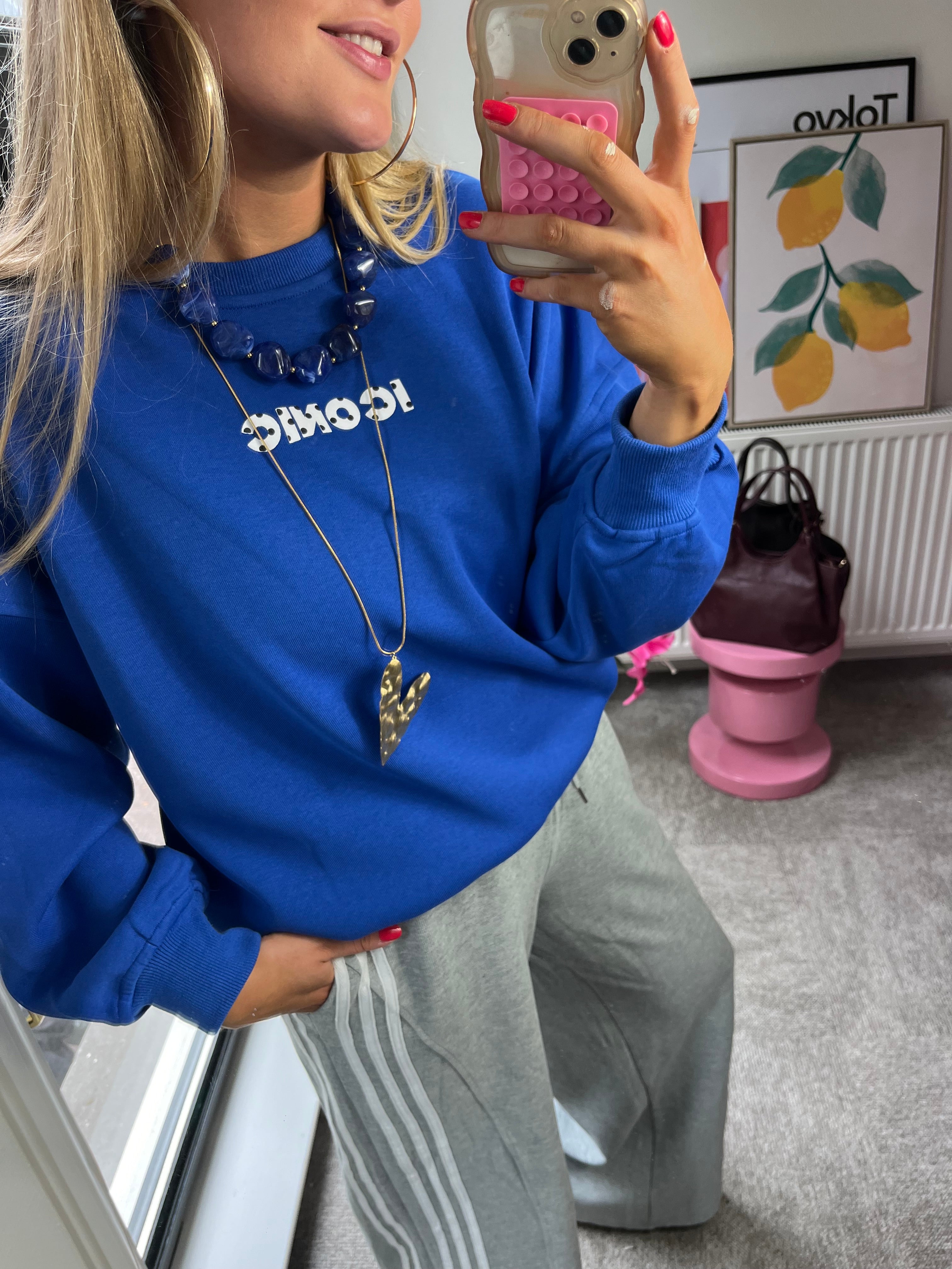 FREDERIEK SWEATER ICONIC DOTS BLUE