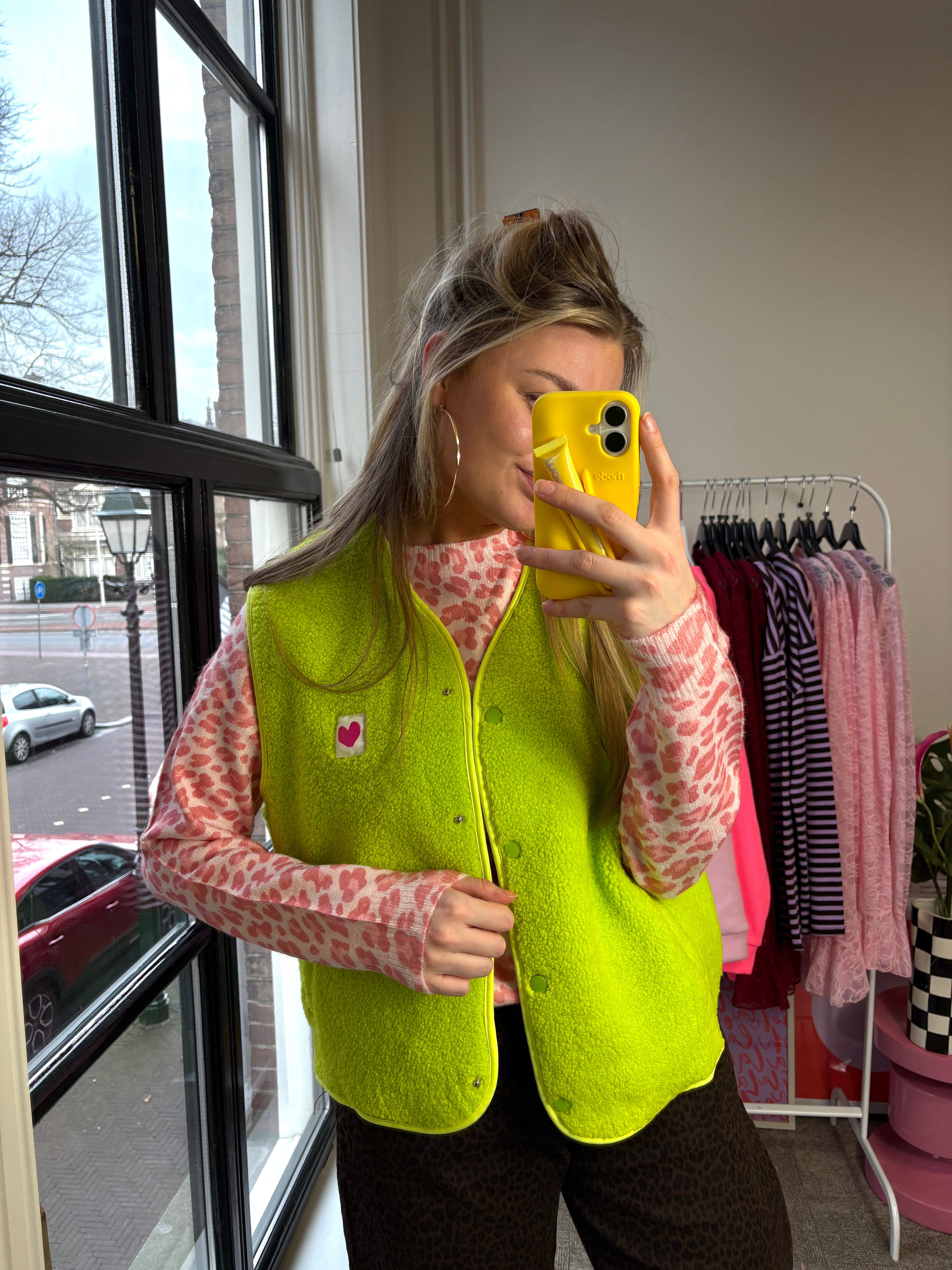 TEDDY GILET FLUO GROEN