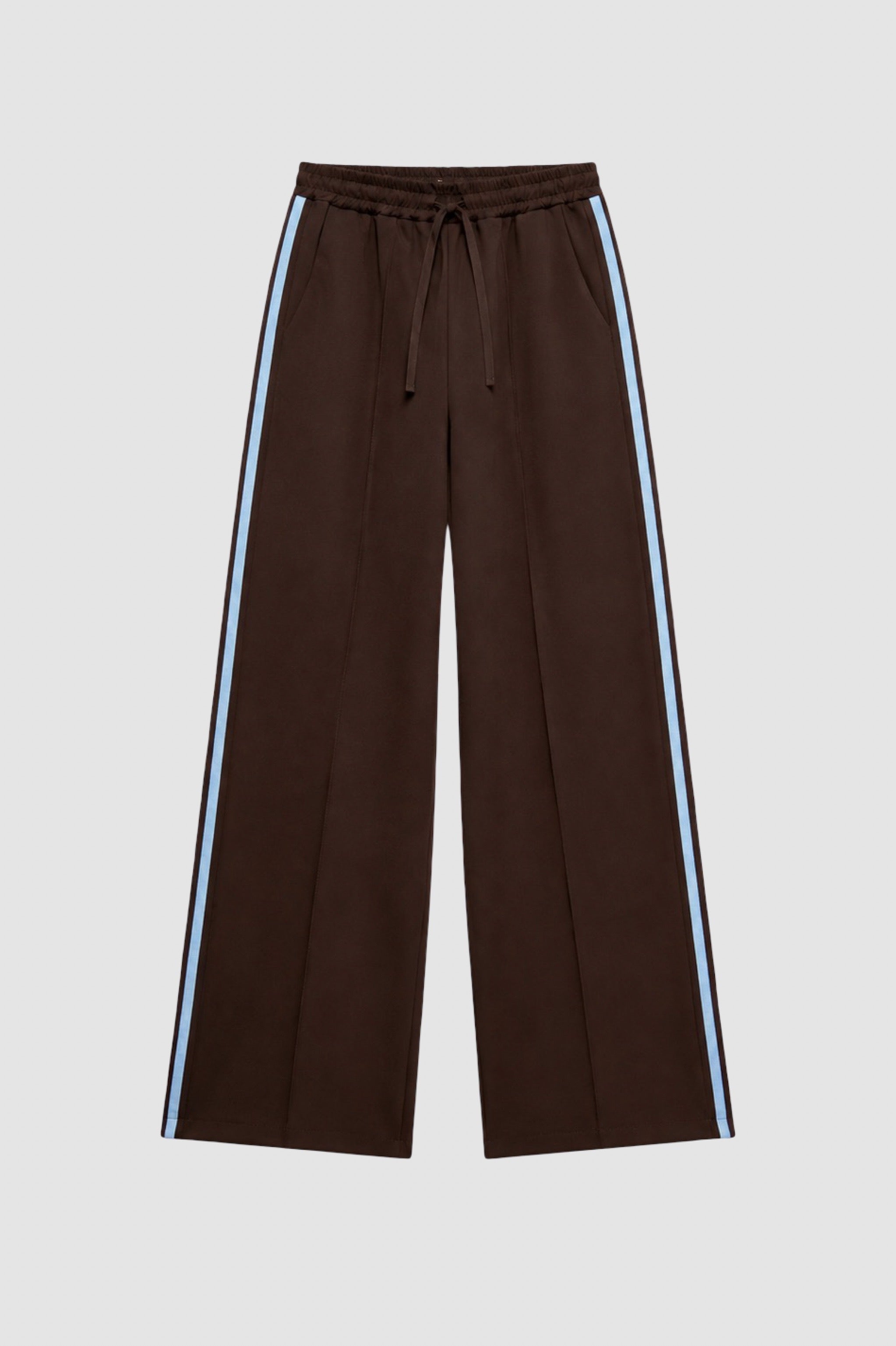 BRUINE PANTALON MET BLAUWE BIES