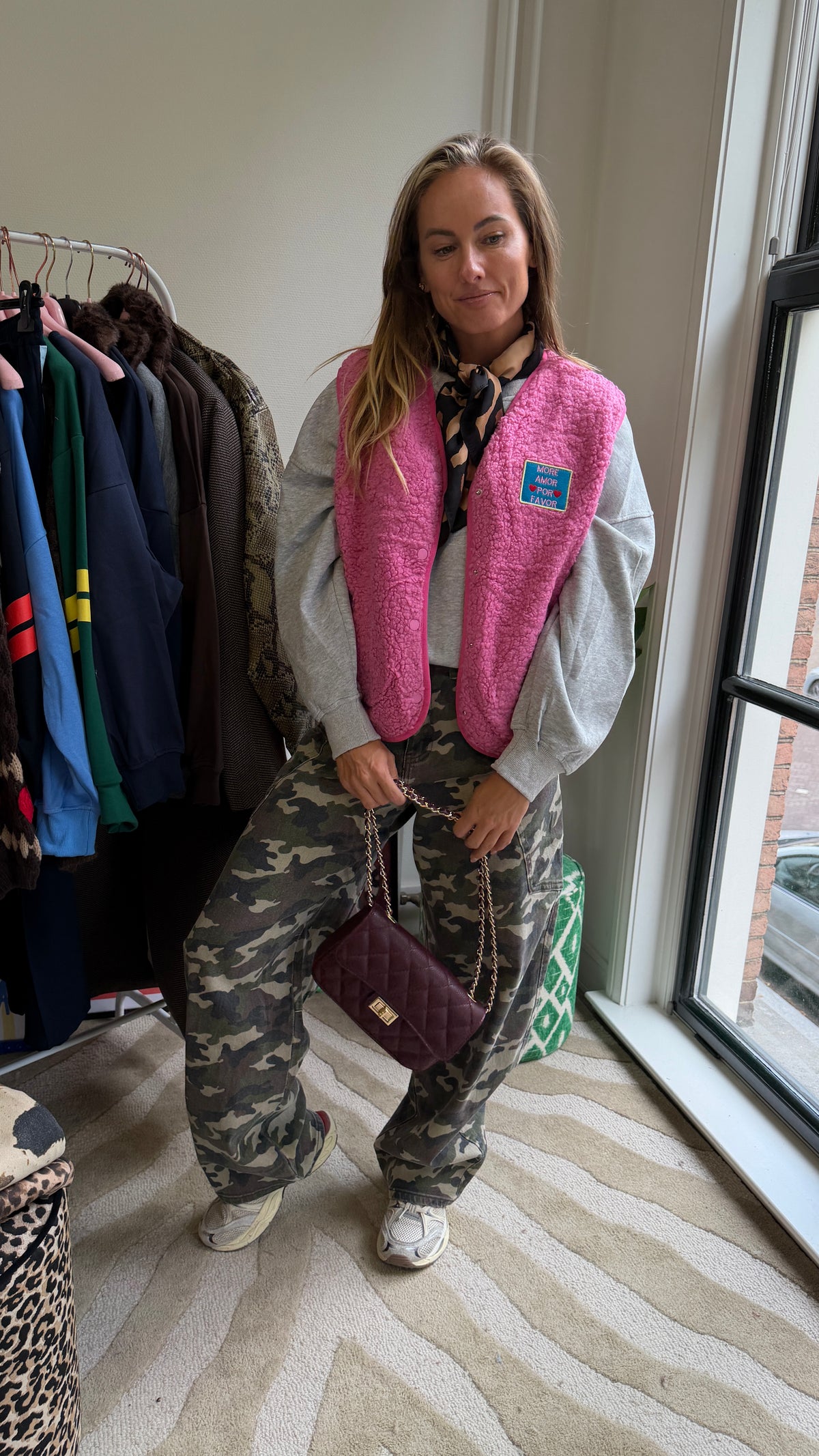 TEDDY GILET ROZE