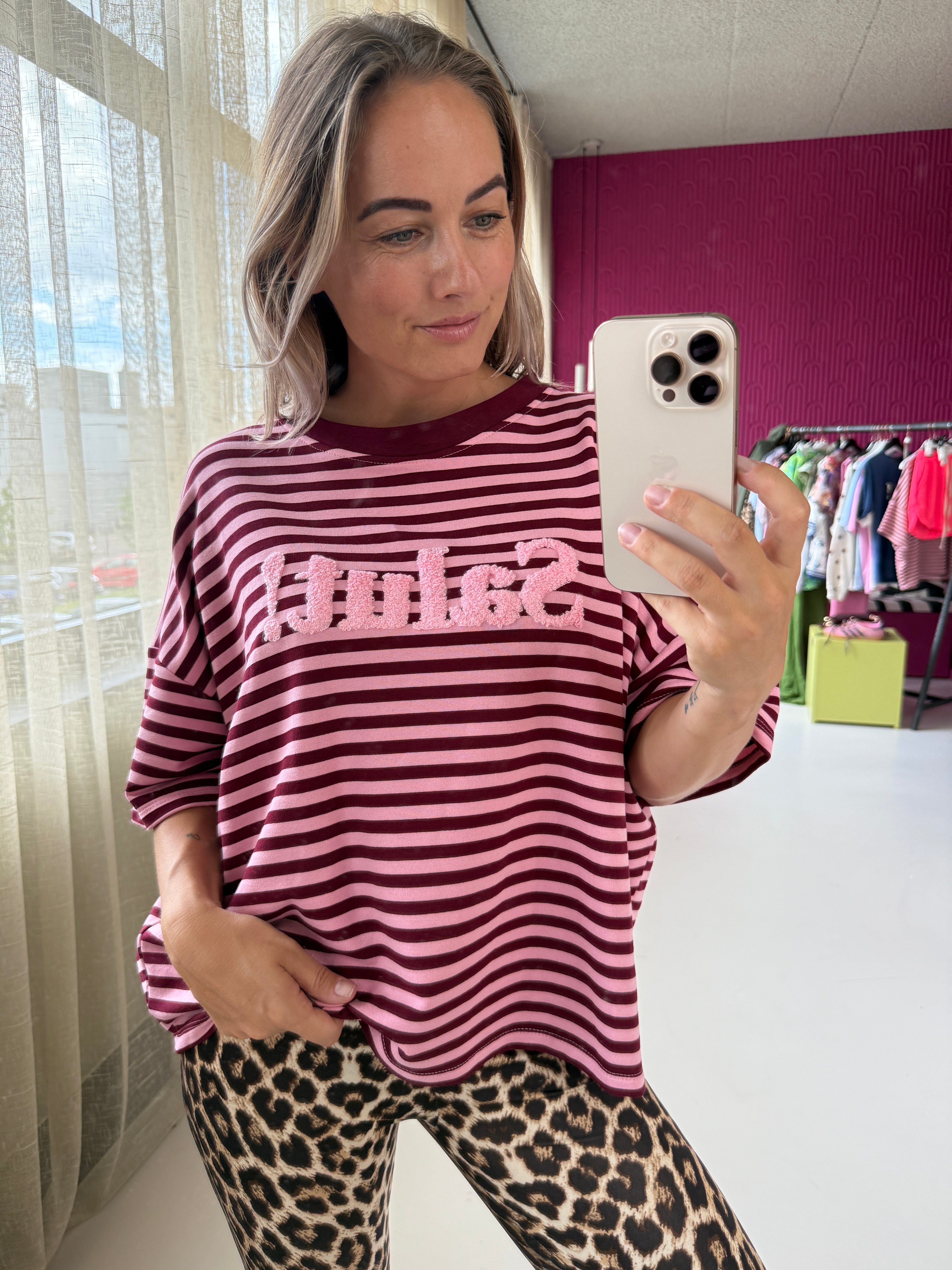 STREEP SHIRT SALUT BORDEAUX ROZE